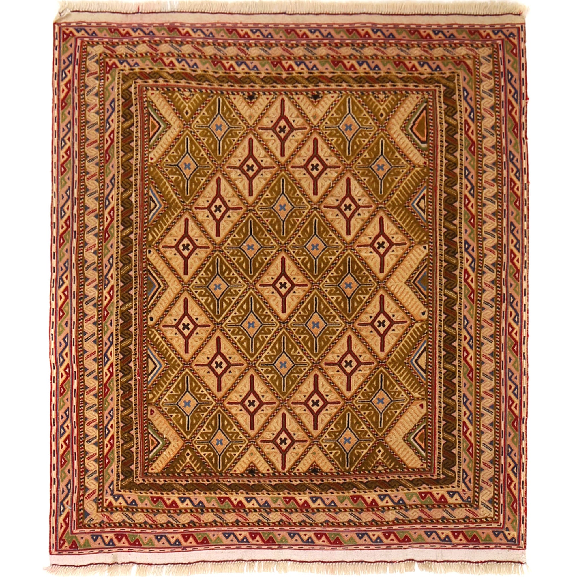 Handmade Nakhunak Kilim Rug 3' 1" x 3' 6" ft / 93 x 106 cm - No. B20004