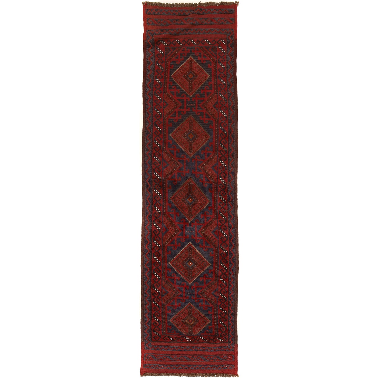 Handmade Mushwani Runner Rug 1' 10" x 7' 9" ft / 56 x 237 cm - No. B20232