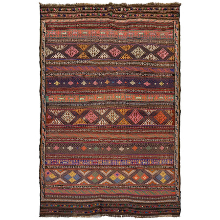Handmade Flatweave Kilim 4' 7" x 6' 11" ft / 139 x 211 cm - No. B20249