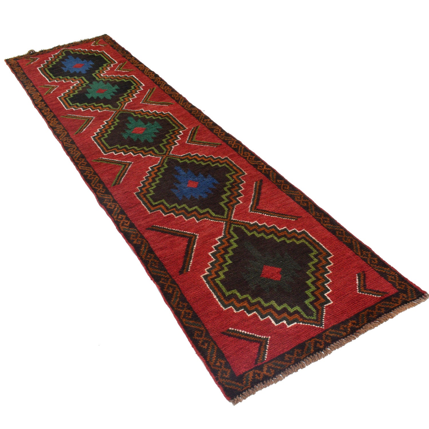 Baluchi Long Runner Rug 2' 6" x 9' 11" ft / 77 x 302 cm - No. B20275