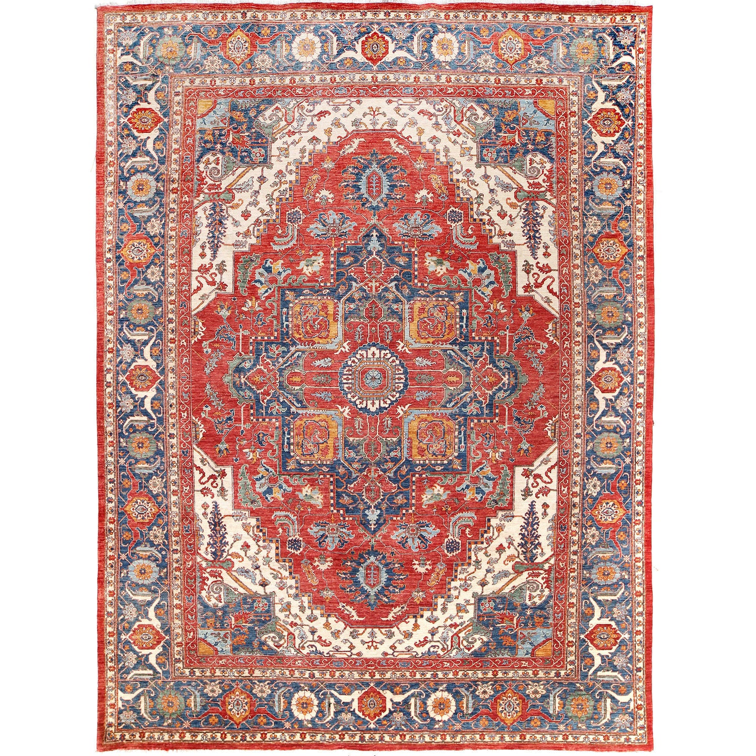Hand Knotted Heriz Rug 10' 0" x 13' 6" ft / 305 x 412 cm - No. B20278