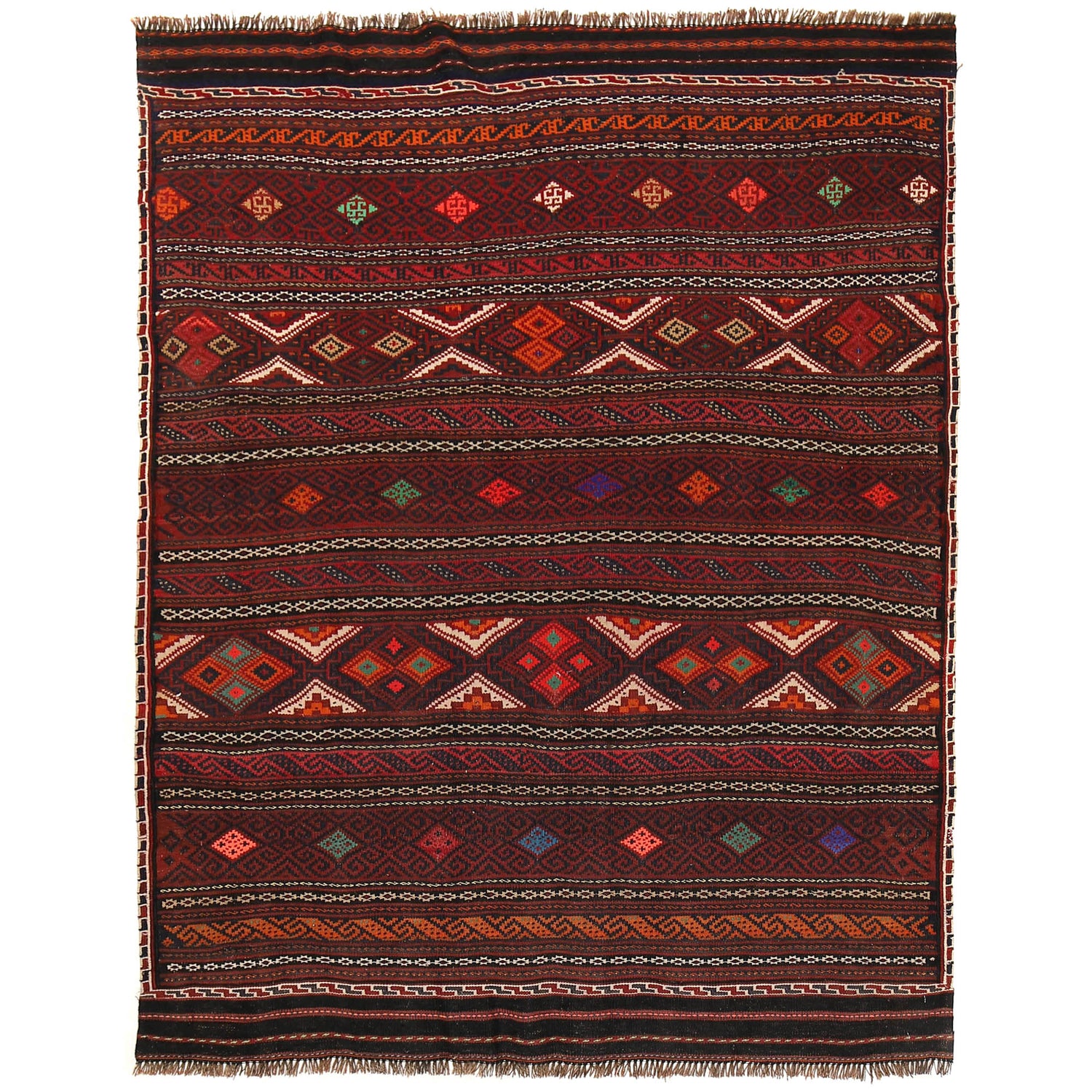 Traditional Flat Weave Kilim 4' 3" x 5' 7" ft / 130 x 170 cm - No. B20279