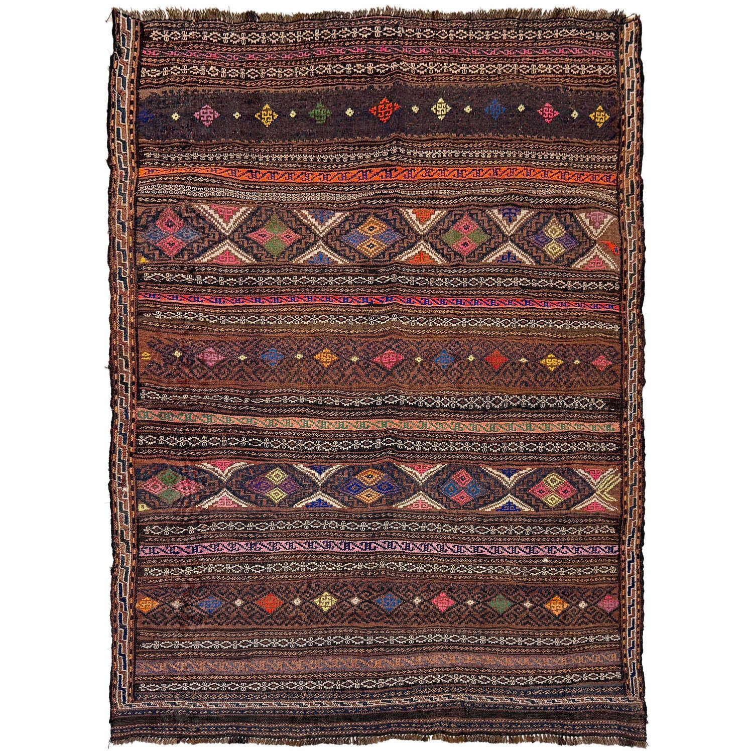 Afghan Laghari Kilim 4' 8" x 6' 2" ft / 142 x 187 cm - No. B20317