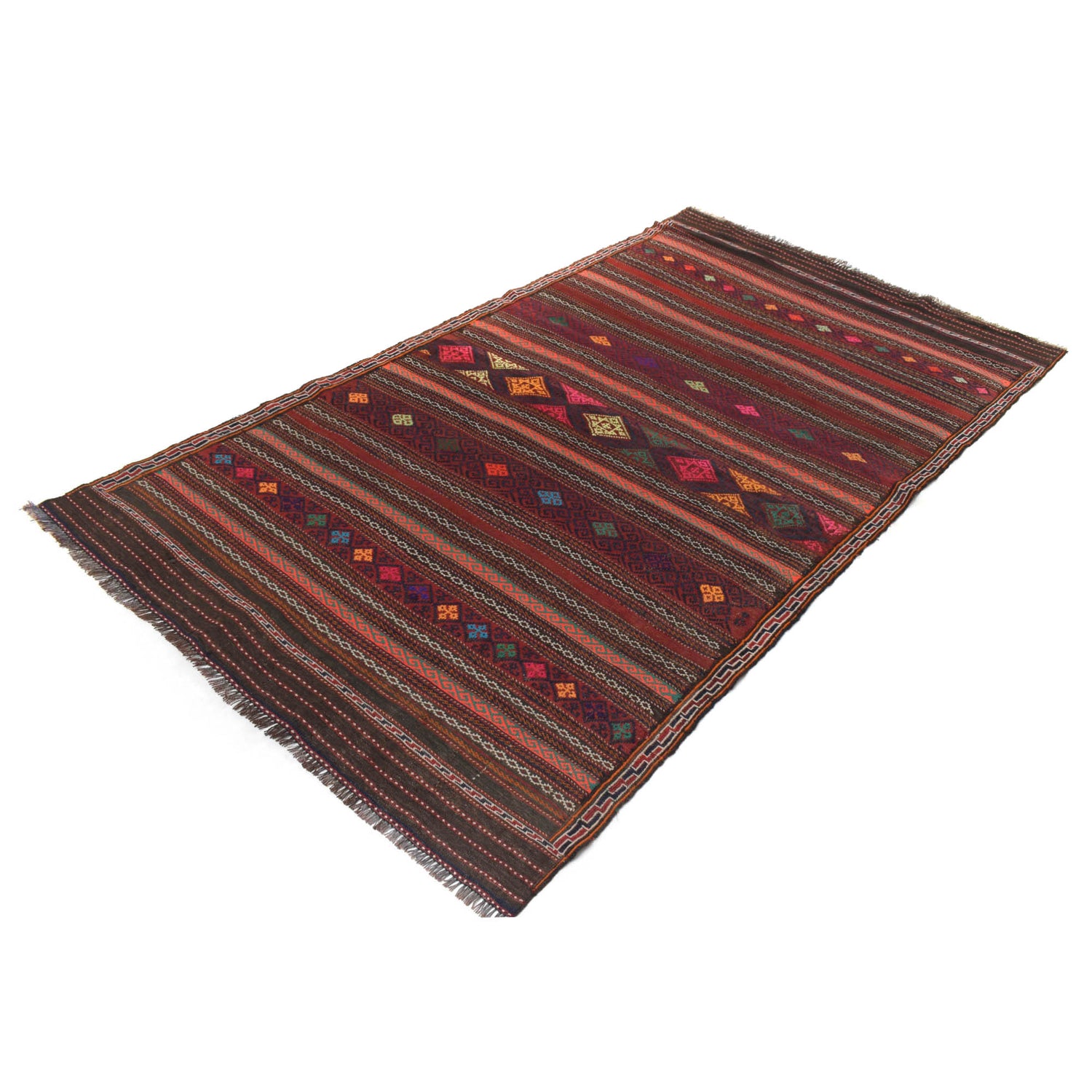 Traditional Flat Weave Kilim 4' 5" x 8' 0" ft / 135 x 243 cm - No. B20352