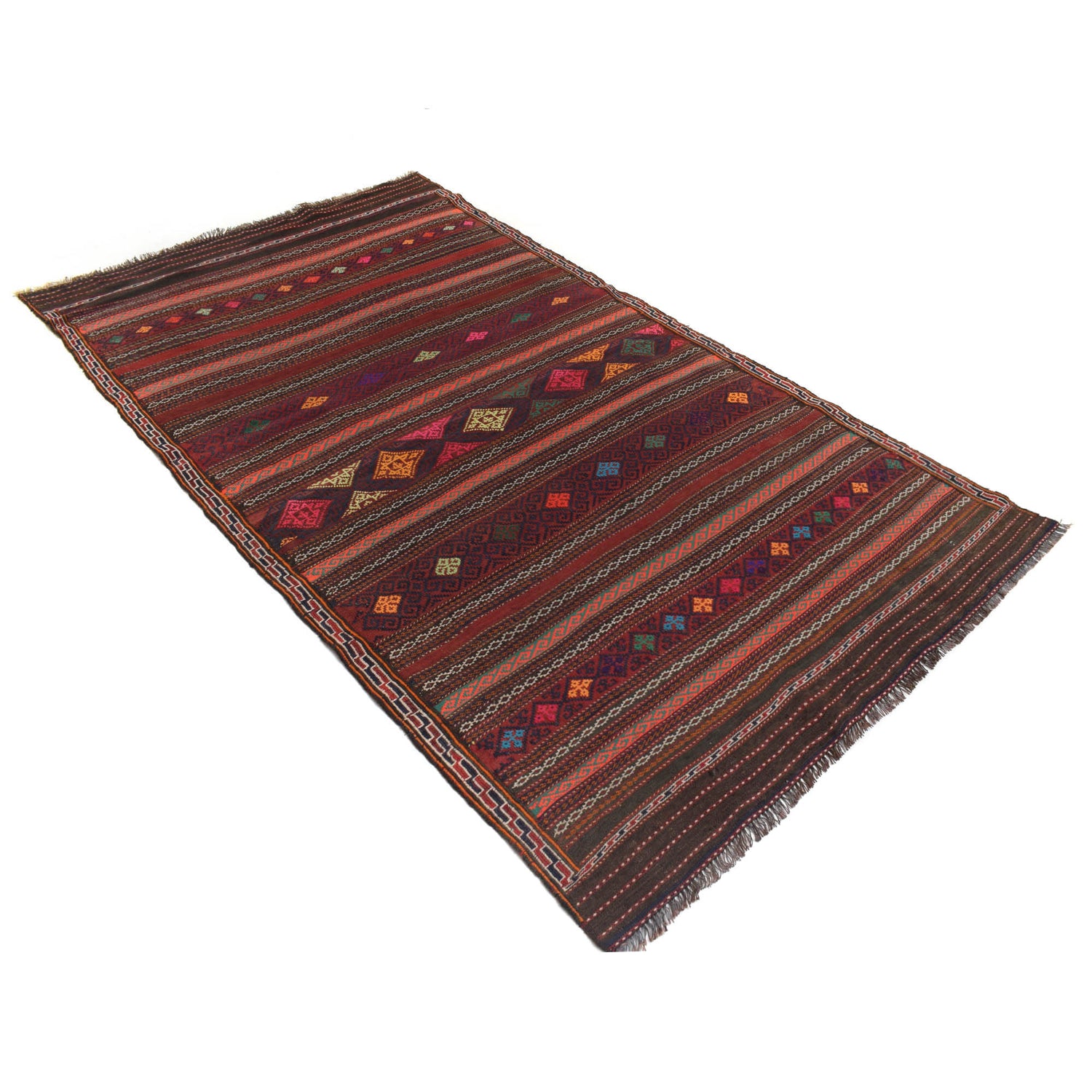 Traditional Flat Weave Kilim 4' 5" x 8' 0" ft / 135 x 243 cm - No. B20352
