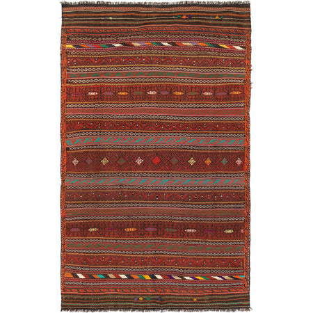 Afghan Laghari Kilim 4' 6" x 8' 0" ft / 136 x 244 cm - No. B20353