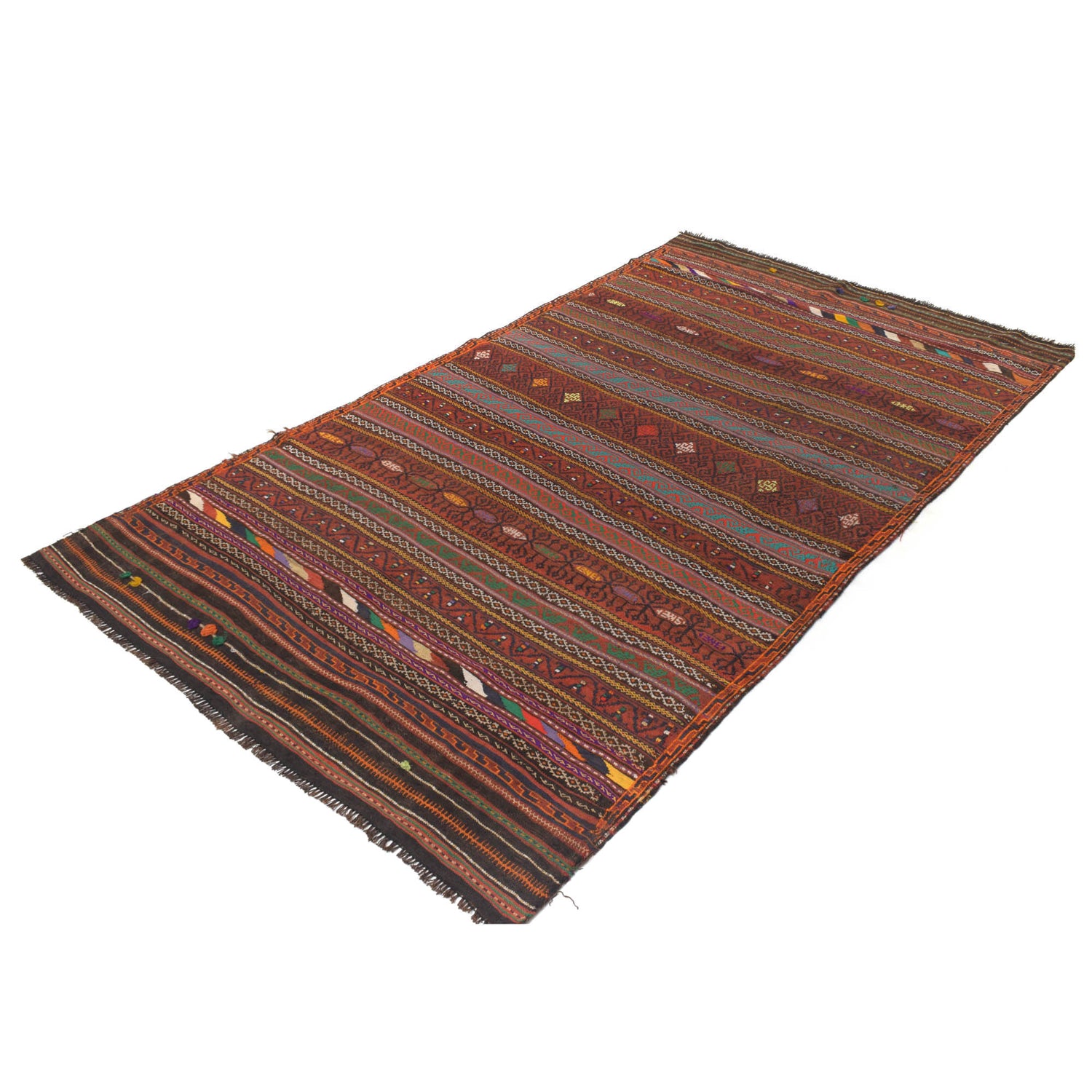 Afghan Laghari Kilim 4' 6" x 8' 0" ft / 136 x 244 cm - No. B20353