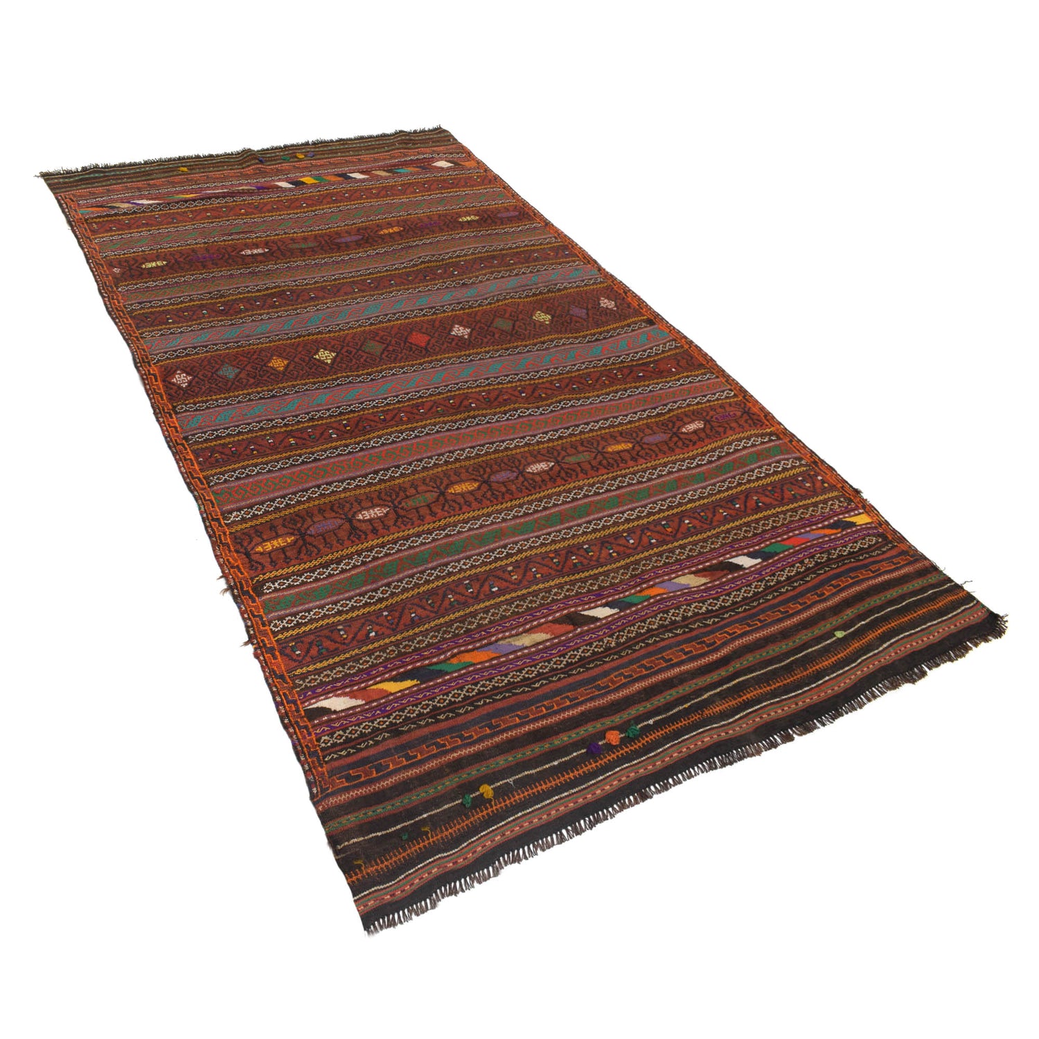 Afghan Laghari Kilim 4' 6" x 8' 0" ft / 136 x 244 cm - No. B20353