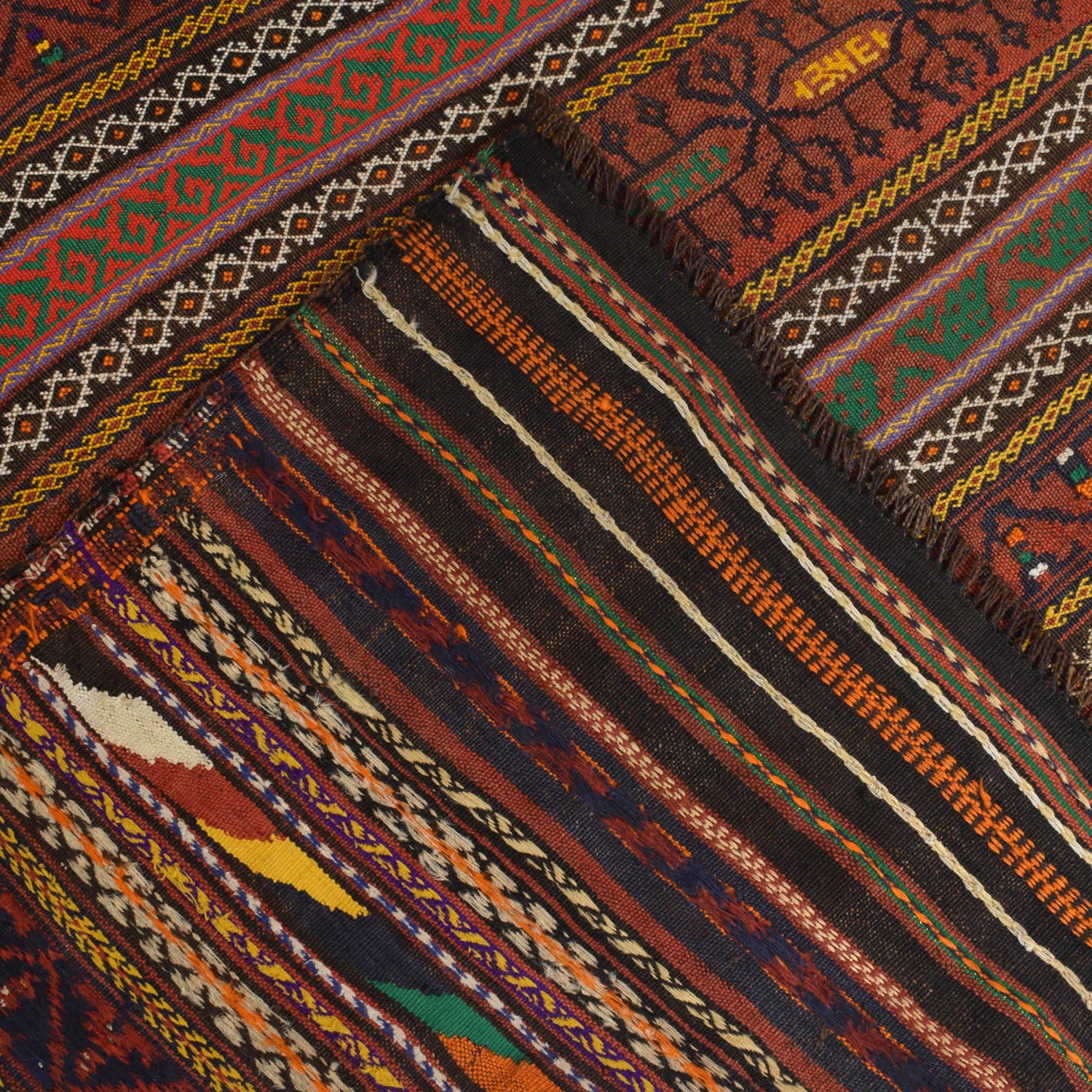 Afghan Laghari Kilim 4' 6" x 8' 0" ft / 136 x 244 cm - No. B20353