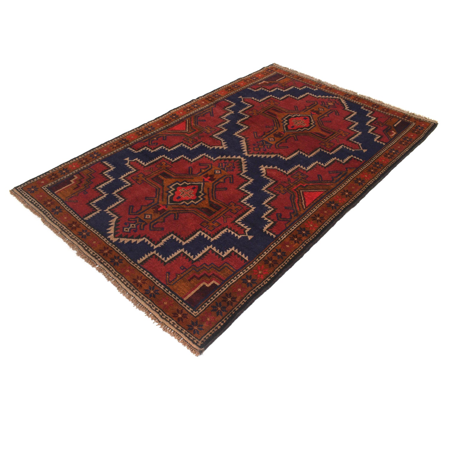 Multi Color Baluchi Rug 4' 4" x 6' 9" ft / 132 x 206 cm - No. B20370