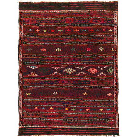 Traditional Flat Weave Kilim 4' 8" x 6' 7" ft / 143 x 200 cm - No. B20383