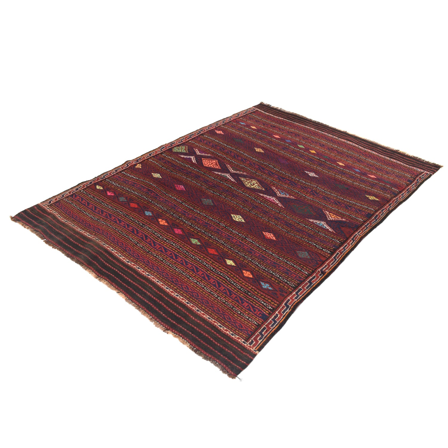 Traditional Flat Weave Kilim 4' 8" x 6' 7" ft / 143 x 200 cm - No. B20383