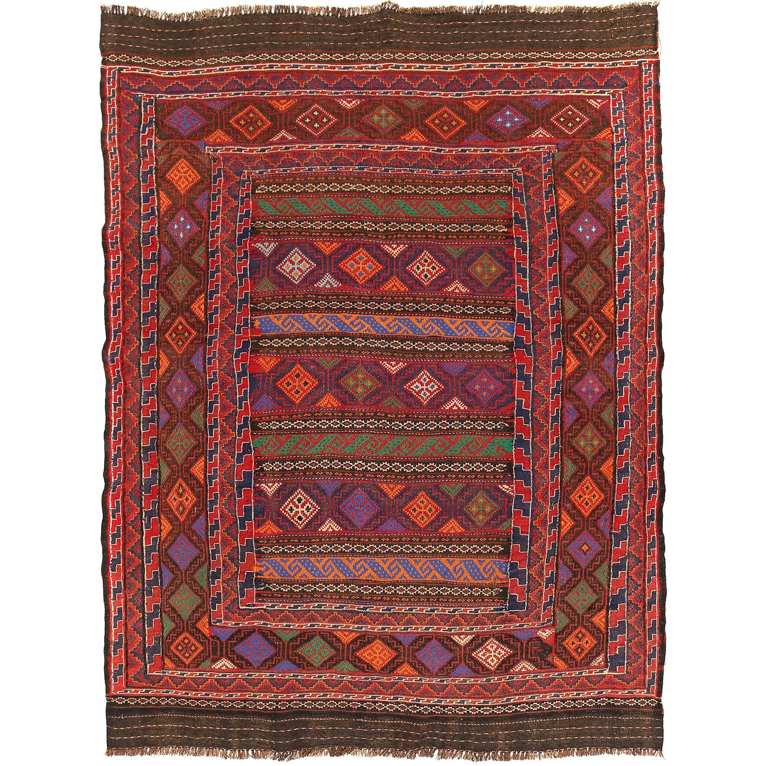 Hand Knotted Laghari Kilim 4' 9" x 6' 4" ft / 145 x 193 cm - No. B20384