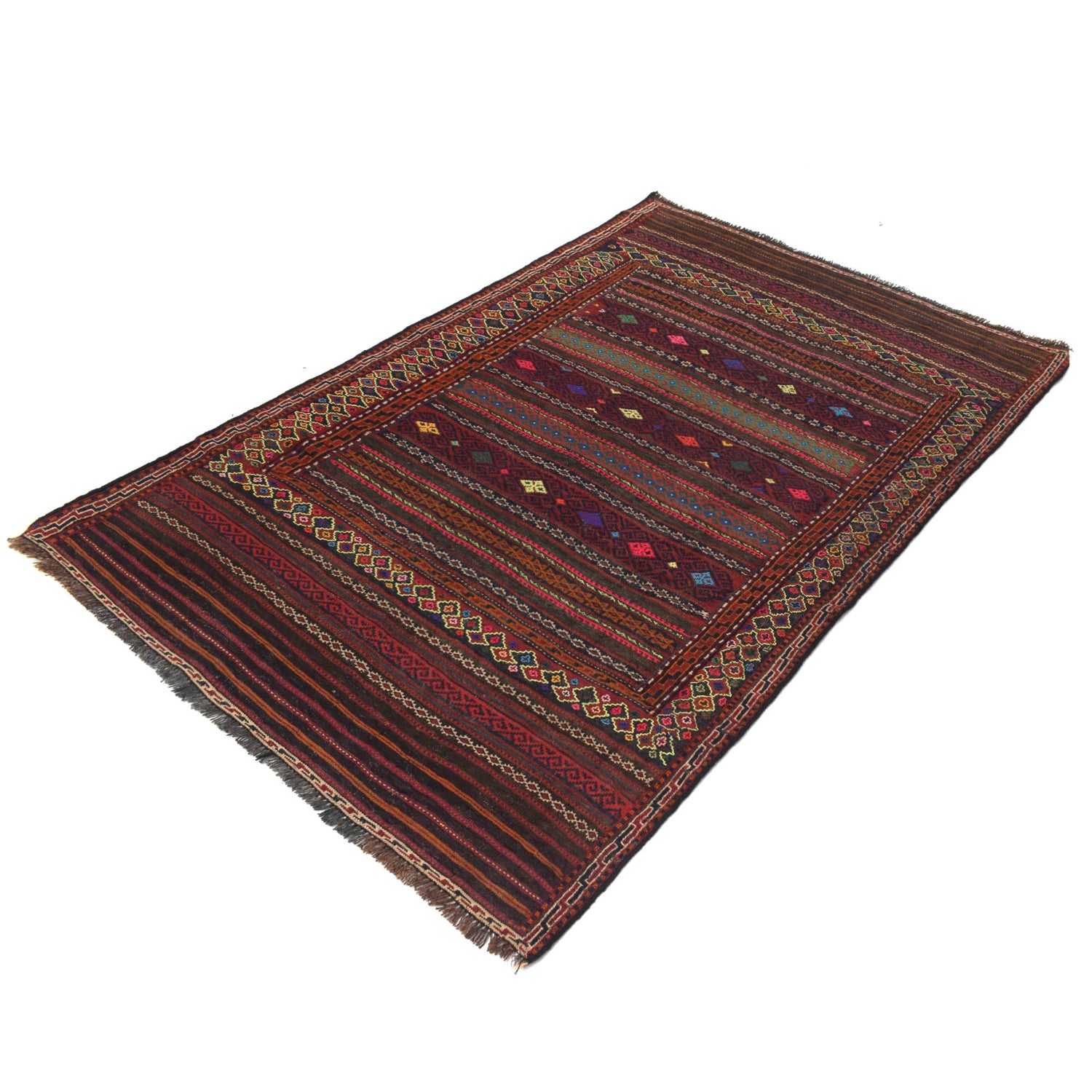 Traditional Flat Weave Kilim 4' 0" x 6' 5" ft / 122 x 196 cm - No. B20386