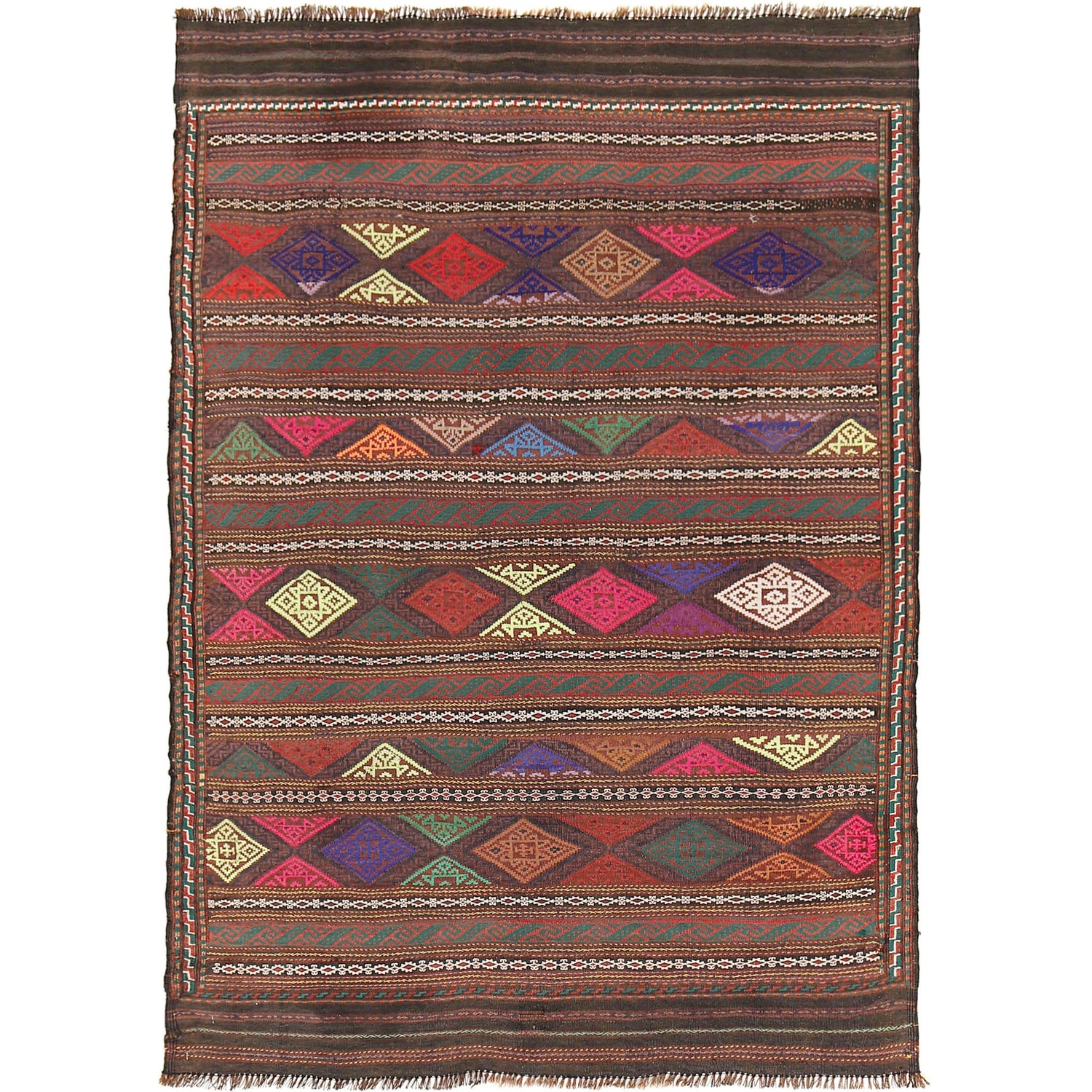 Hand Knotted Laghari Kilim 3' 7" x 5' 2" ft / 110 x 158 cm - No. B20391