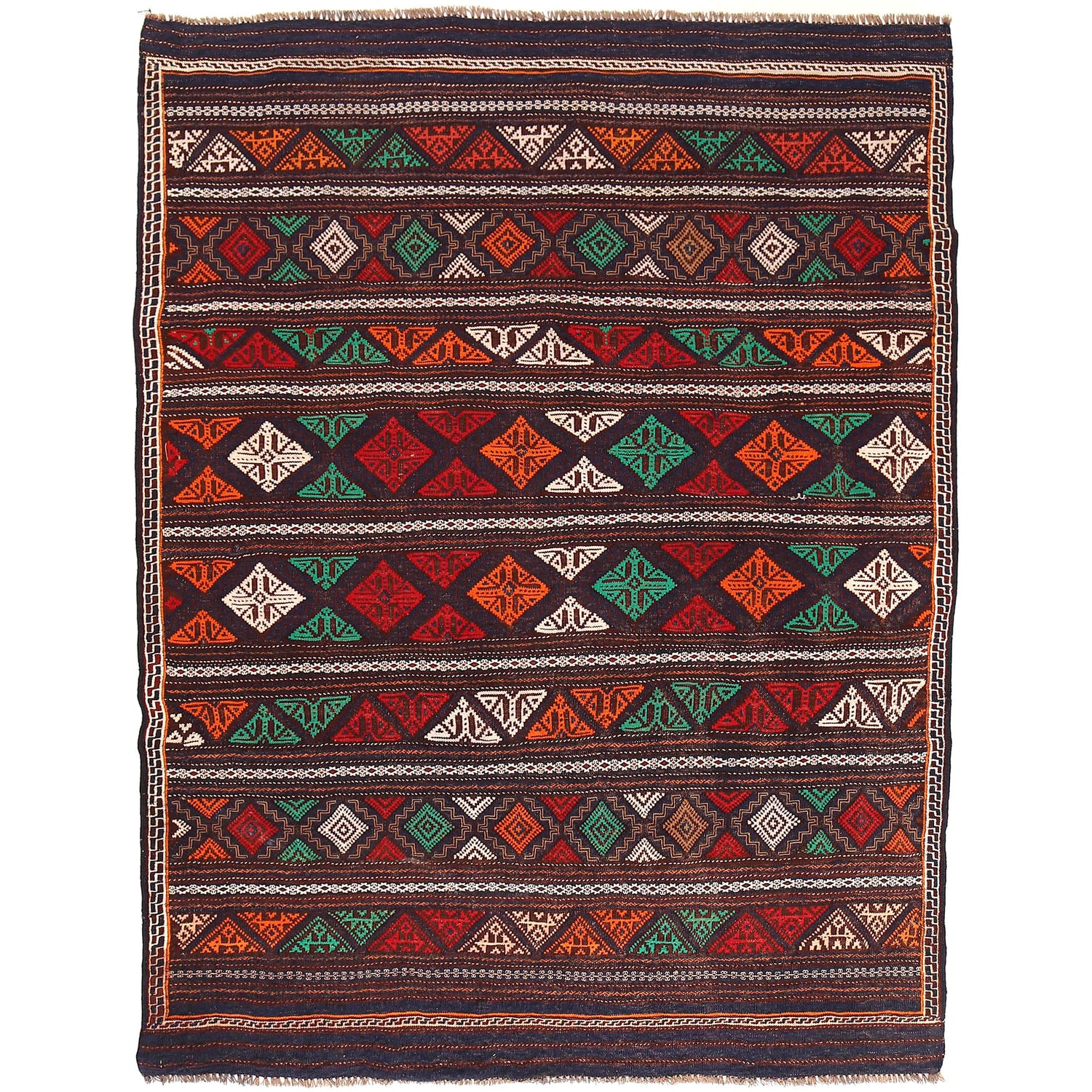 Hand Knotted Laghari Kilim 4' 8" x 6' 6" ft / 143 x 197 cm - No. B20392