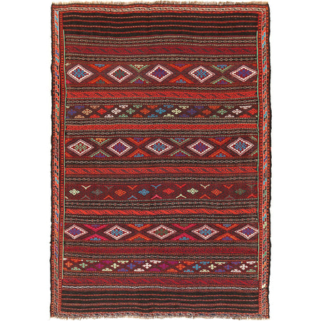Afghan Laghari Kilim 4' 5" x 6' 8" ft / 135 x 202 cm - No. B20412