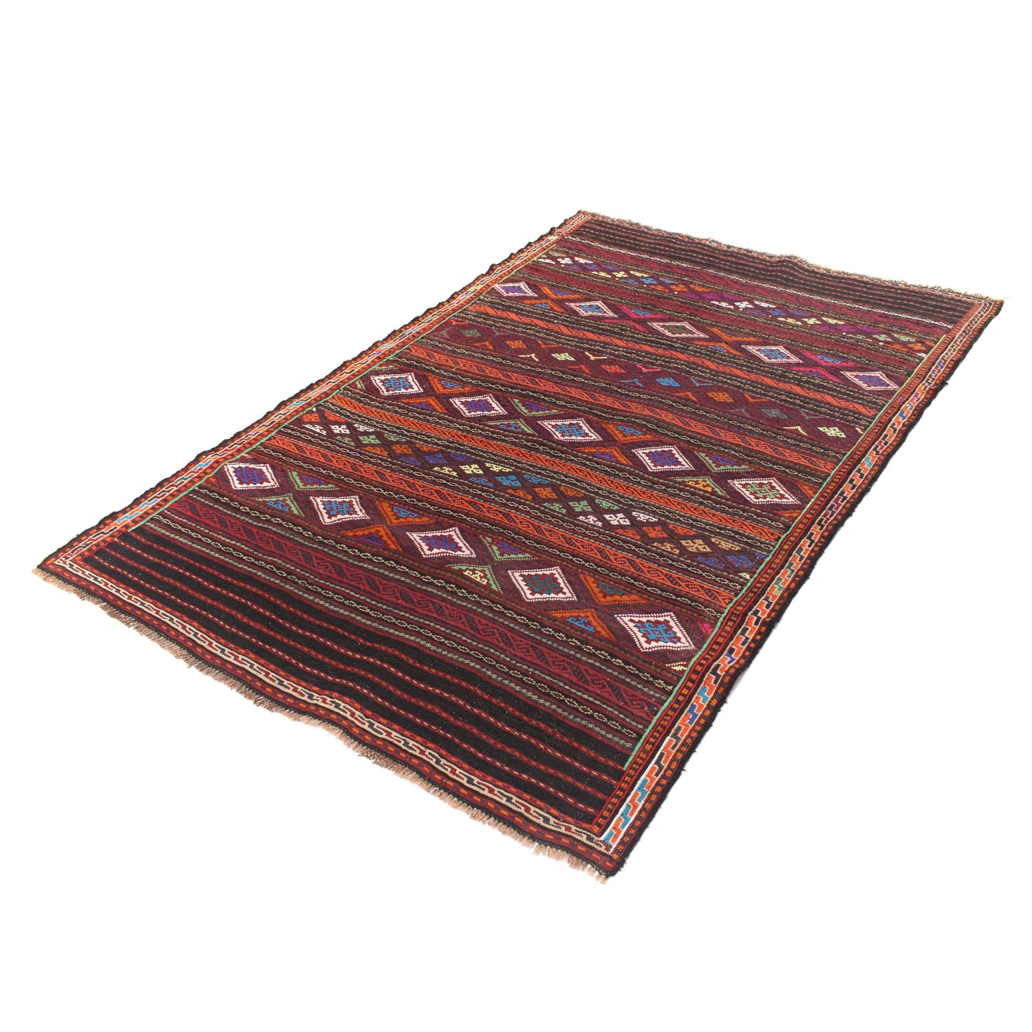 Afghan Laghari Kilim 4' 5" x 6' 8" ft / 135 x 202 cm - No. B20412
