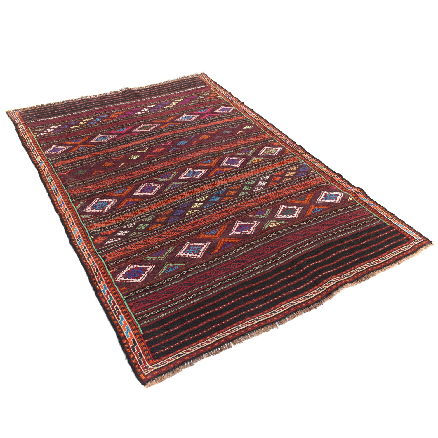 Afghan Laghari Kilim 4' 5" x 6' 8" ft / 135 x 202 cm - No. B20412