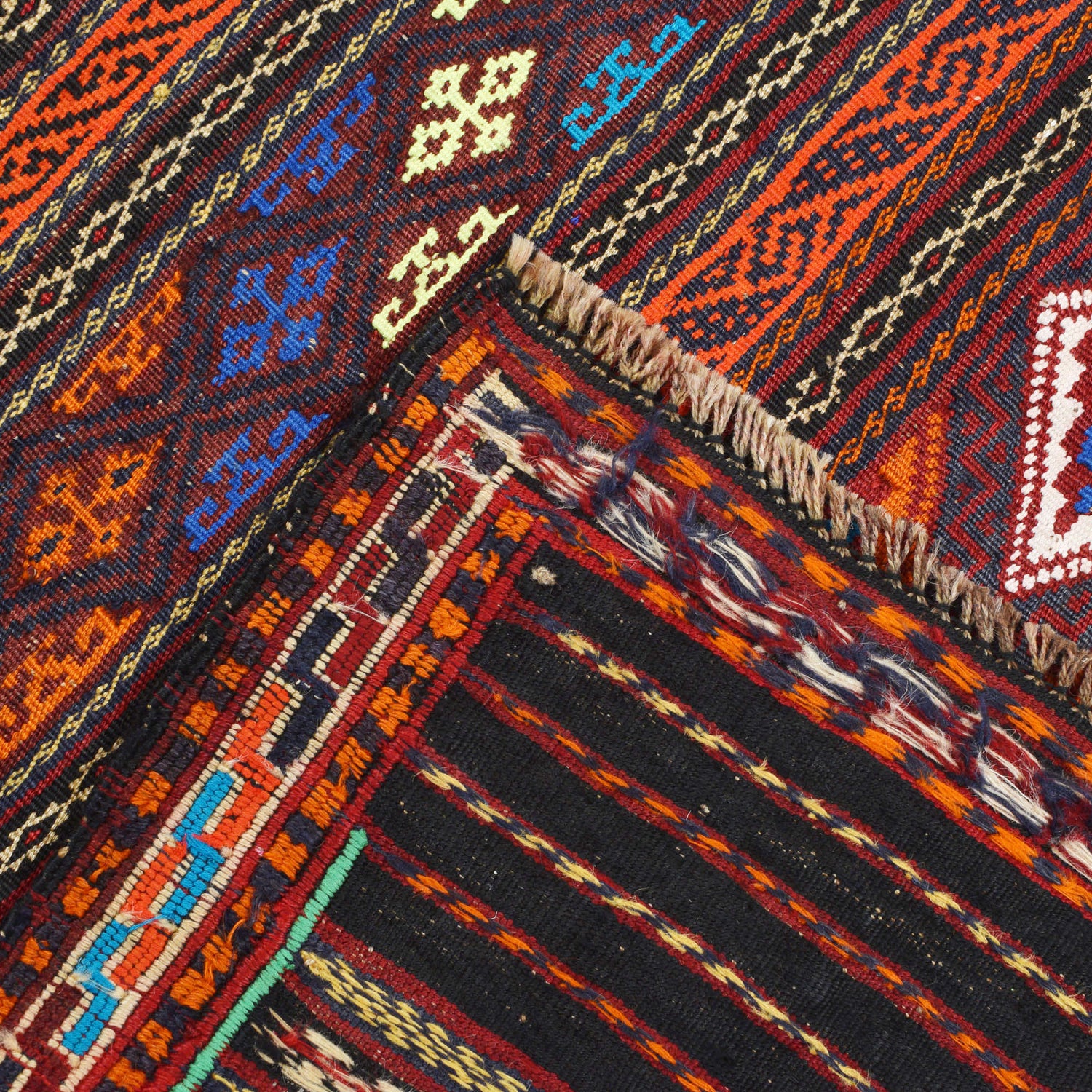 Afghan Laghari Kilim 4' 5" x 6' 8" ft / 135 x 202 cm - No. B20412