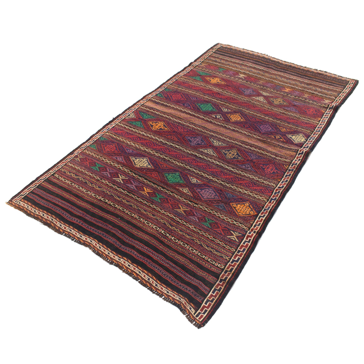 Traditional Flat Weave Kilim 3' 8" x 6' 4" ft / 112 x 194 cm - No. B20413