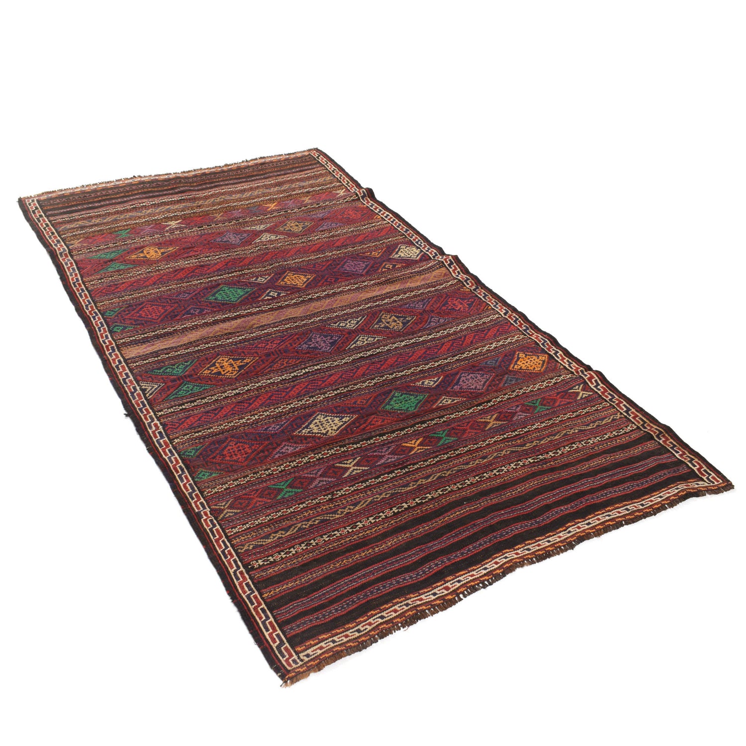 Traditional Flat Weave Kilim 3' 8" x 6' 4" ft / 112 x 194 cm - No. B20413