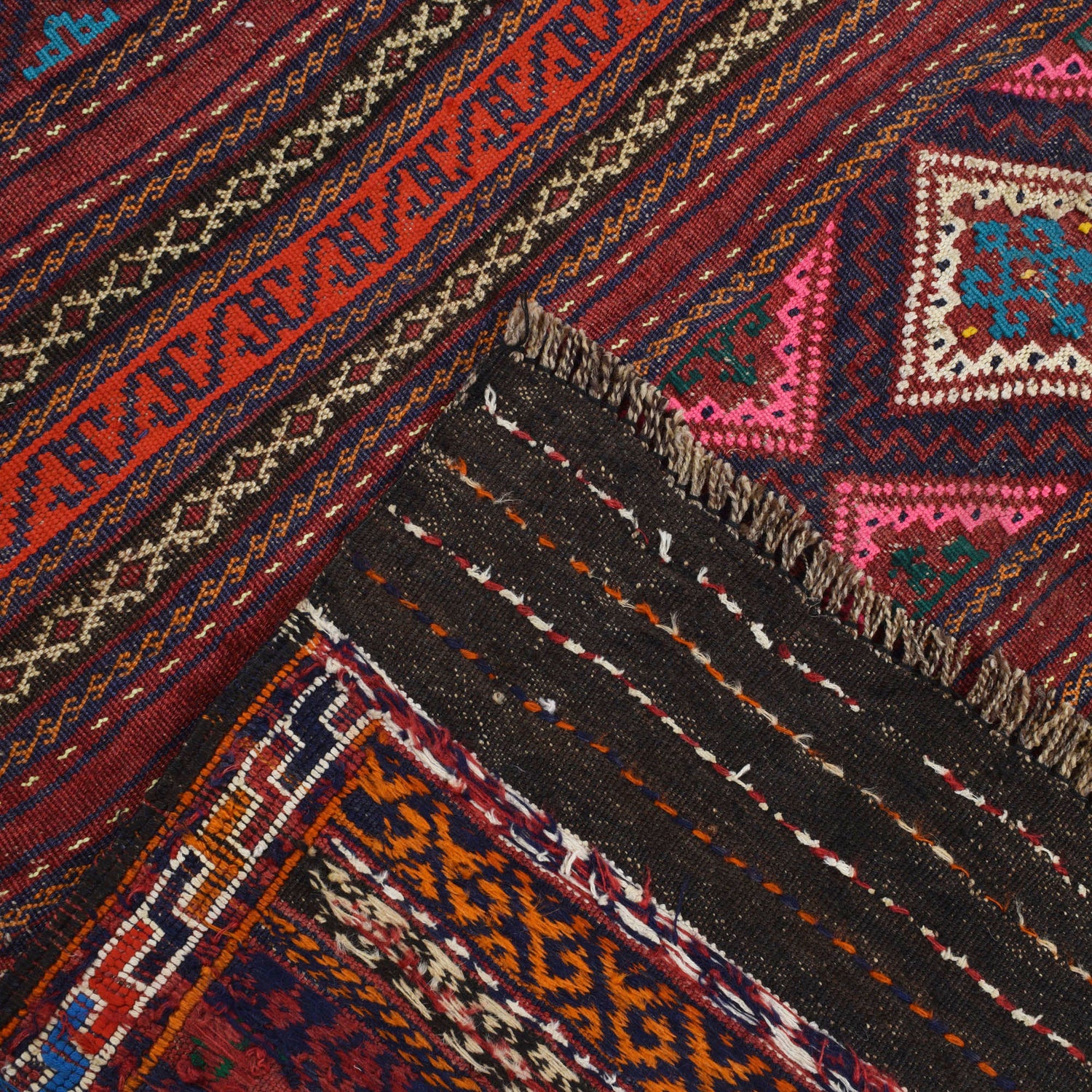 Afghan Laghari Kilim 4' 3" x 7' 6" ft / 130 x 229 cm - No. B20414