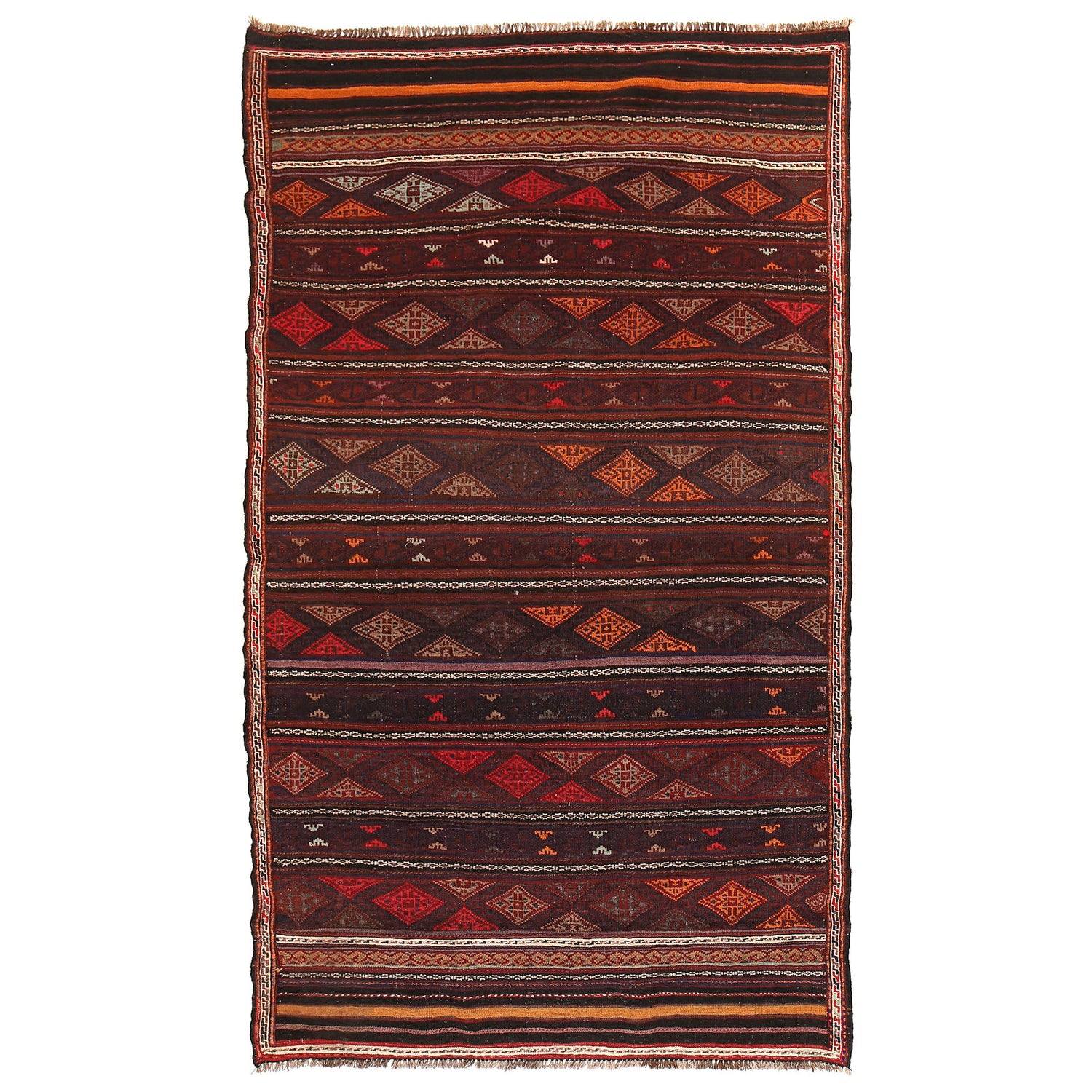 Afghan Laghari Kilim 4' 7" x 7' 10" ft / 140 x 238 cm - No. B20432