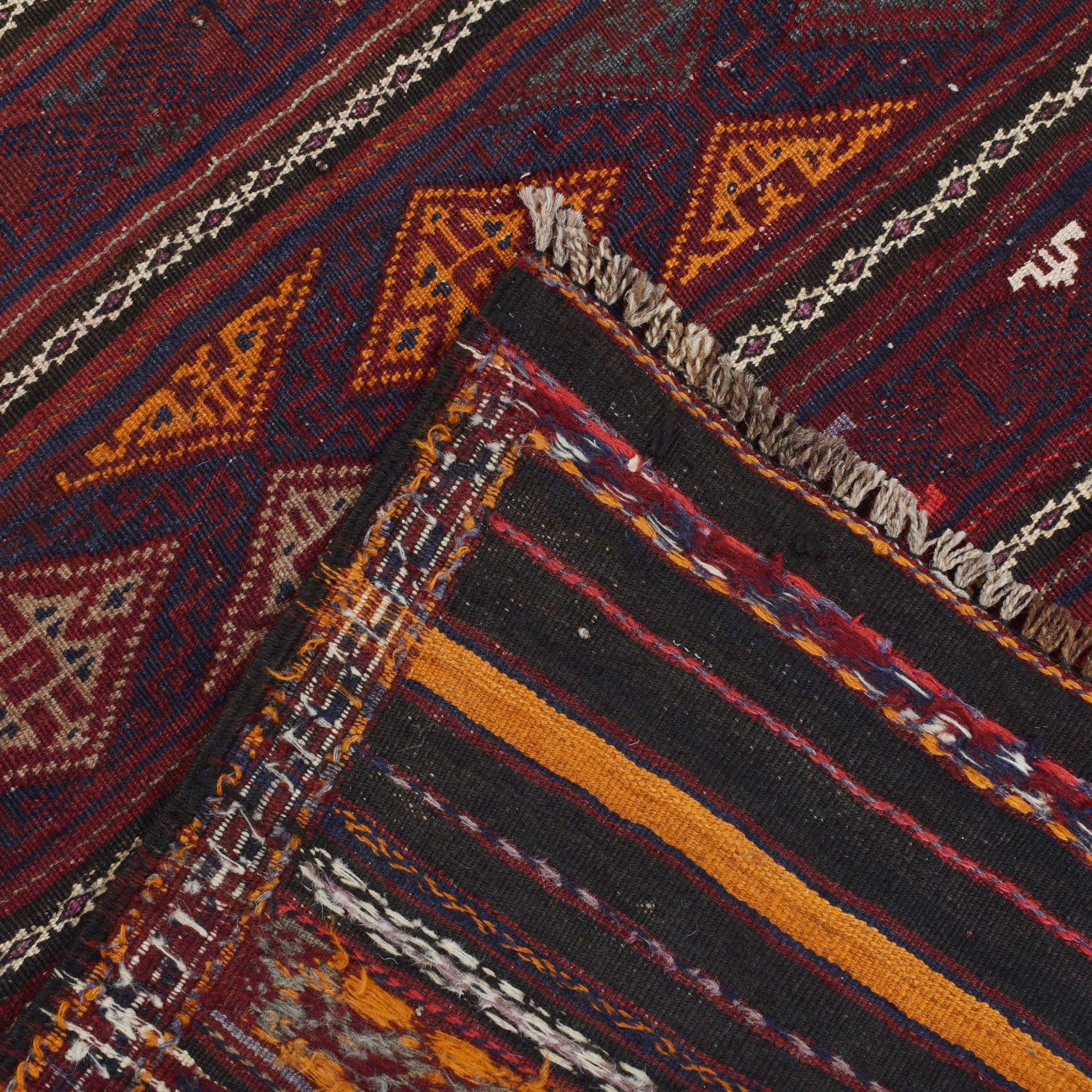 Afghan Laghari Kilim 4' 7" x 7' 10" ft / 140 x 238 cm - No. B20432