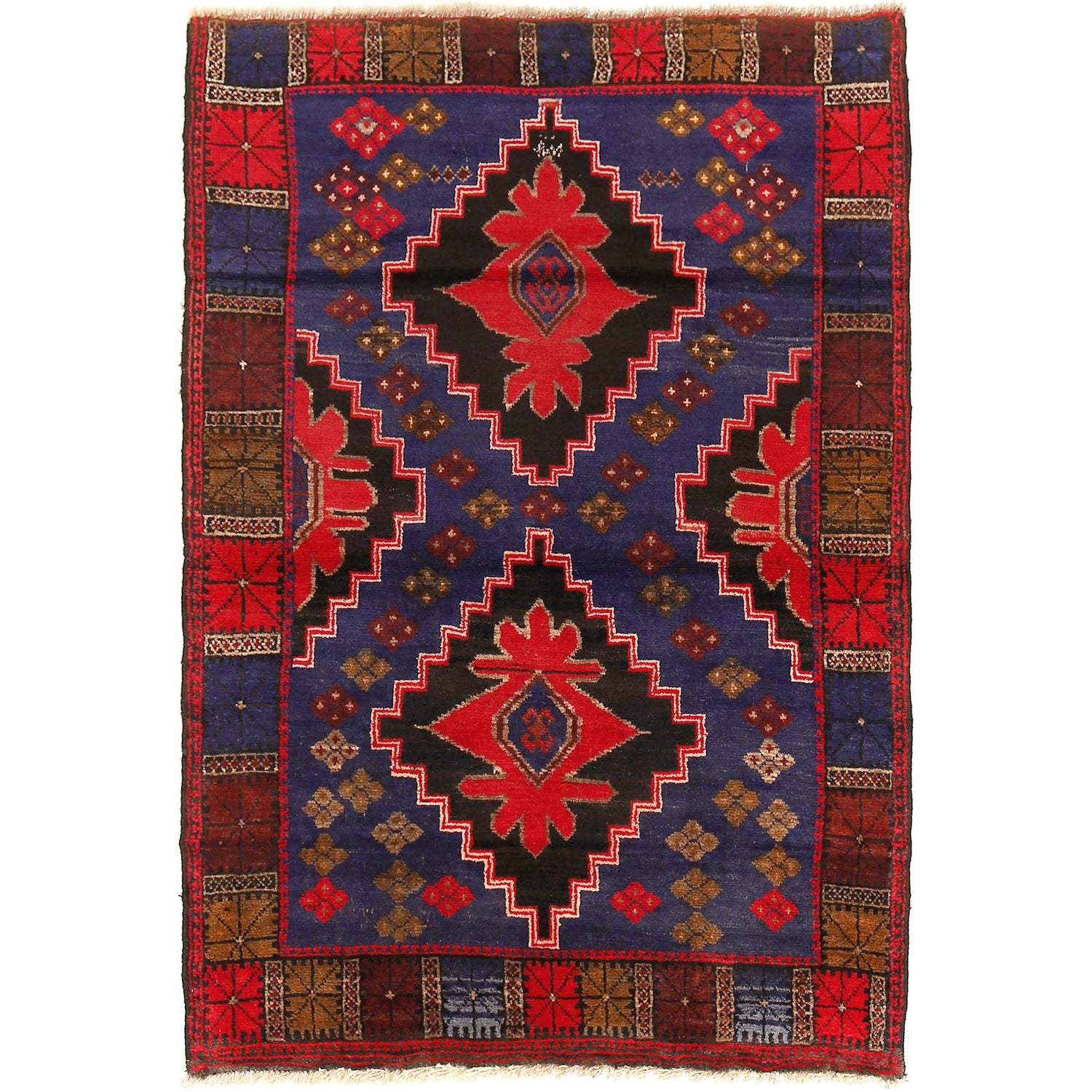 Tribal Baloch Rug 3' 8" x 5' 4" ft / 111 x 163 cm - No. B20434