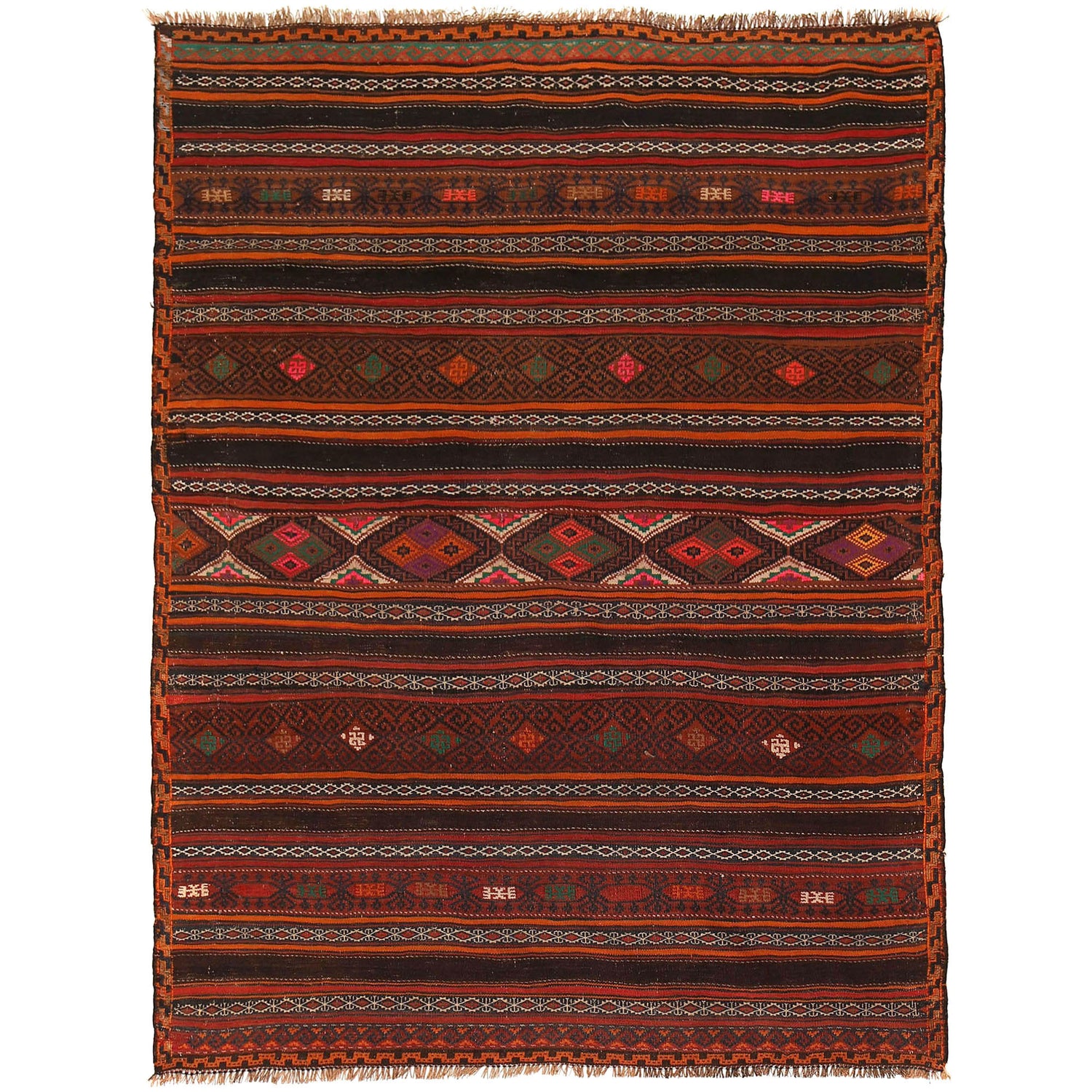 Hand Knotted Laghari Kilim 4' 10" x 6' 4" ft / 148 x 194 cm - No. B20455