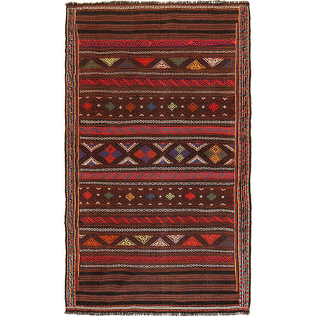 Hand Knotted Laghari Kilim 4' 4" x 7' 1" ft / 131 x 215 cm - No. B20460