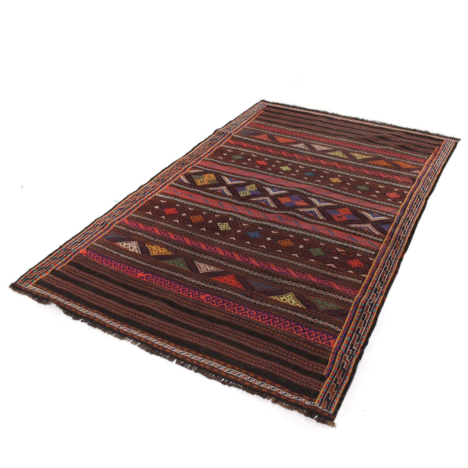 Hand Knotted Laghari Kilim 4' 4" x 7' 1" ft / 131 x 215 cm - No. B20460