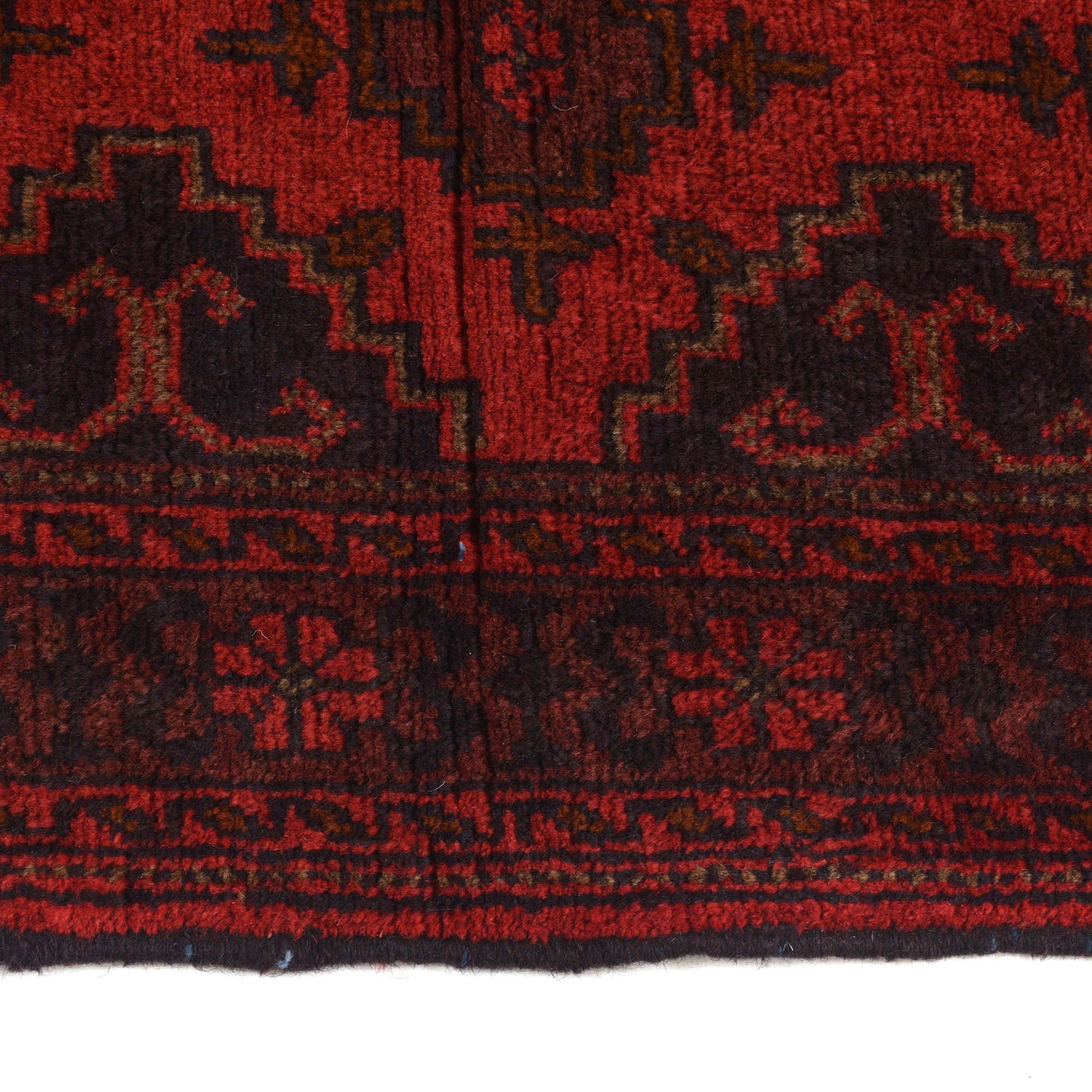 Red Color Afghan Area Runner Rug 2' 7" x 9' 4" ft / 80 x 285 cm - No. B20487