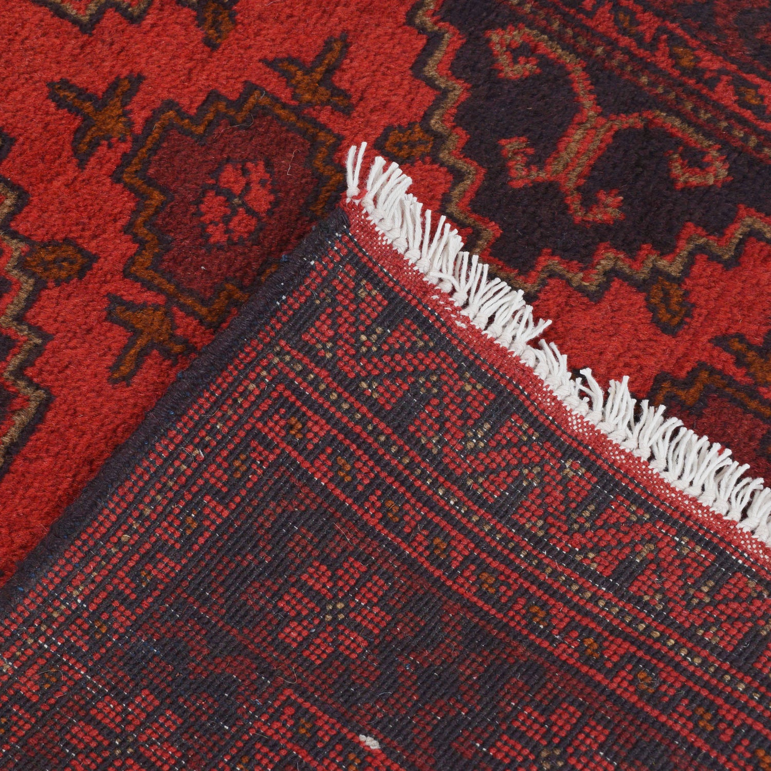 Red Color Afghan Area Runner Rug 2' 7" x 9' 4" ft / 80 x 285 cm - No. B20487