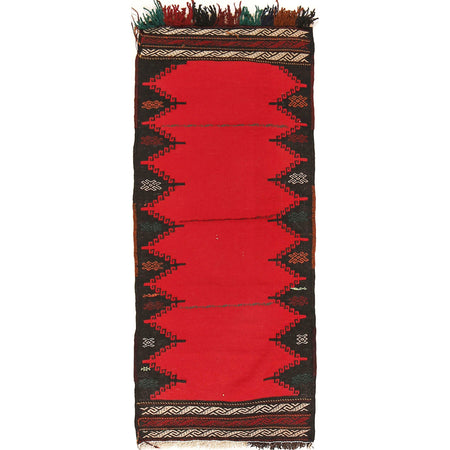 Hand Knotted Sufra Kilem Runner 1' 9" x 4' 2" ft / 54 x 127 cm - No. B20500