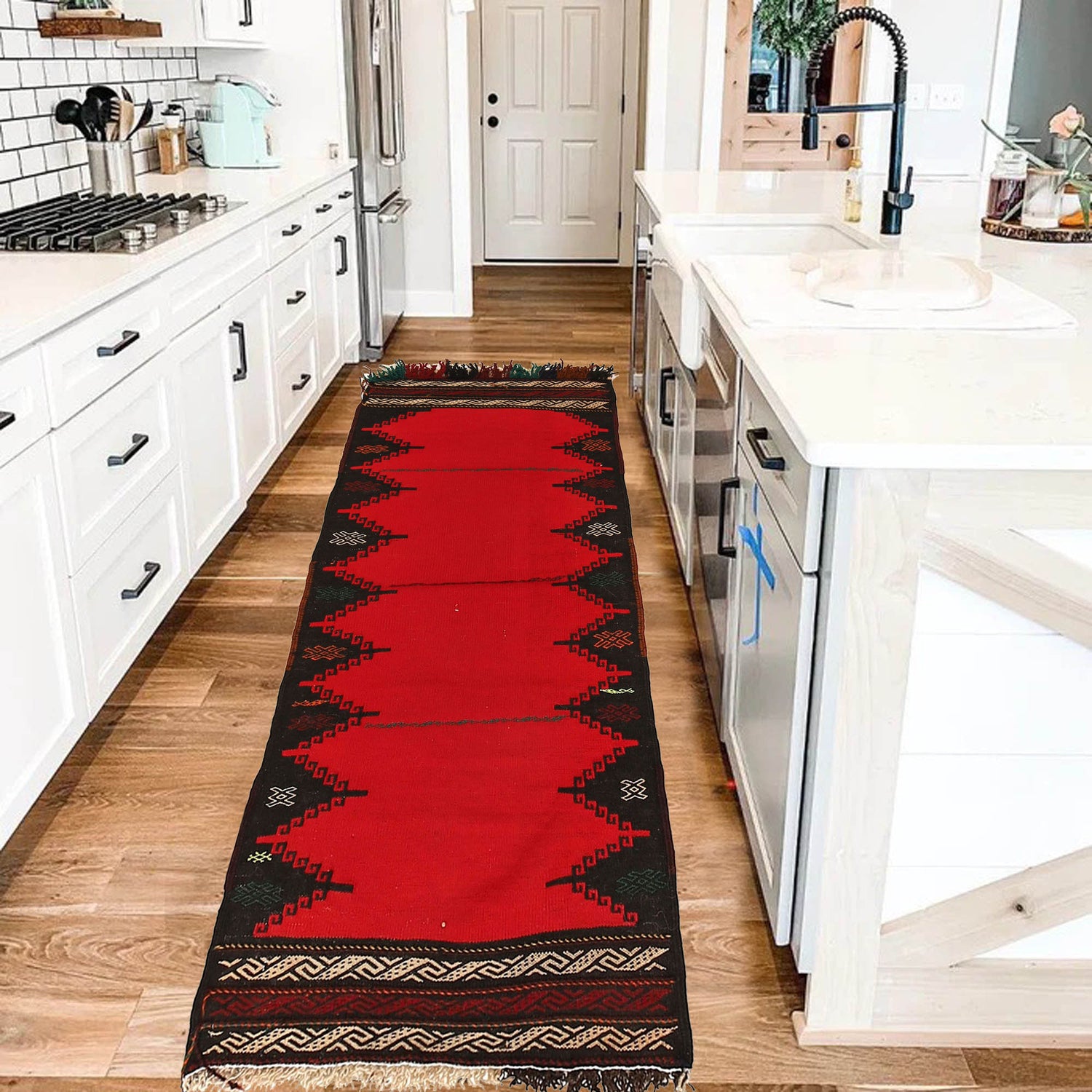 Hand Knotted Sufra Kilem Runner 1' 9" x 4' 2" ft / 54 x 127 cm - No. B20500