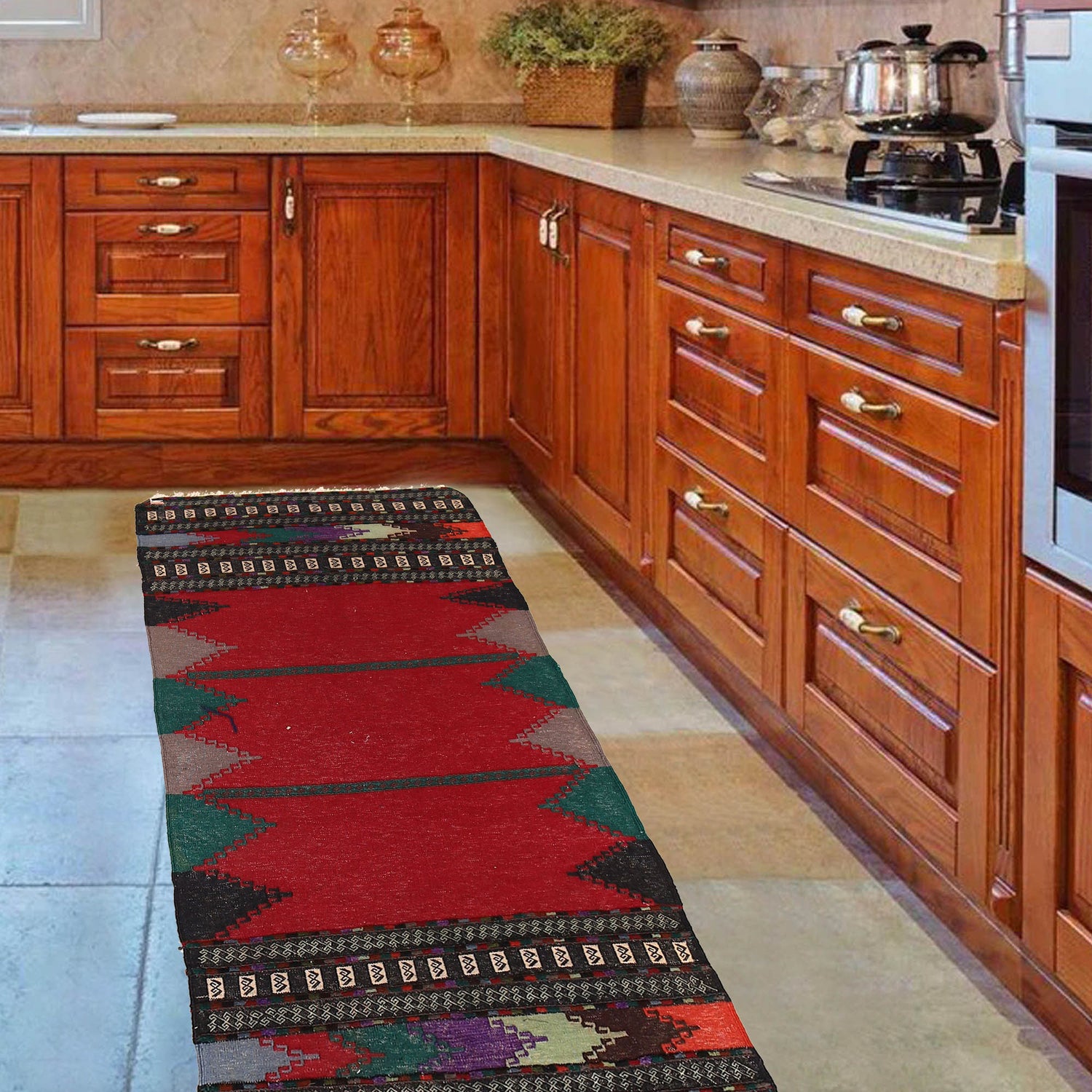 Flatweave Table Sheet Runner 2' 2" x 4' 8" ft / 65 x 142 cm - No. B20504