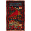 Handmade Pictorial Carpet 2' 11" x 4' 8" ft / 88 x 141 cm - No. B20796