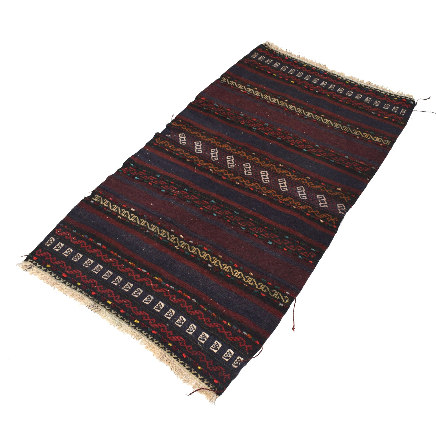 Hand Knotted Sufra Kilem Runner 2' 7" x 4' 4" ft / 78 x 132 cm - No. B21290