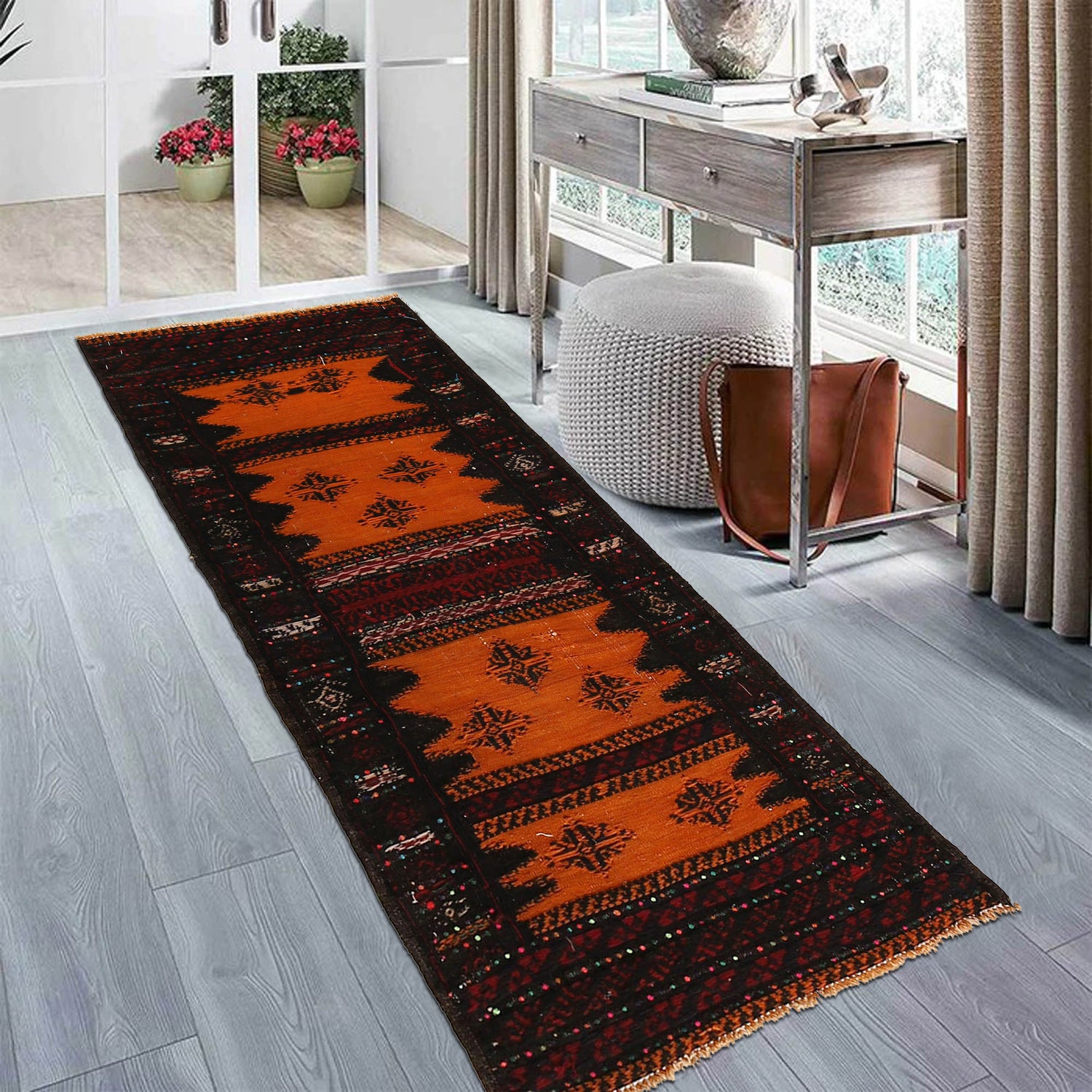 Flatweave Table Sheet Runner 2' 0" x 4' 6" ft / 61 x 136 cm - No. B21532