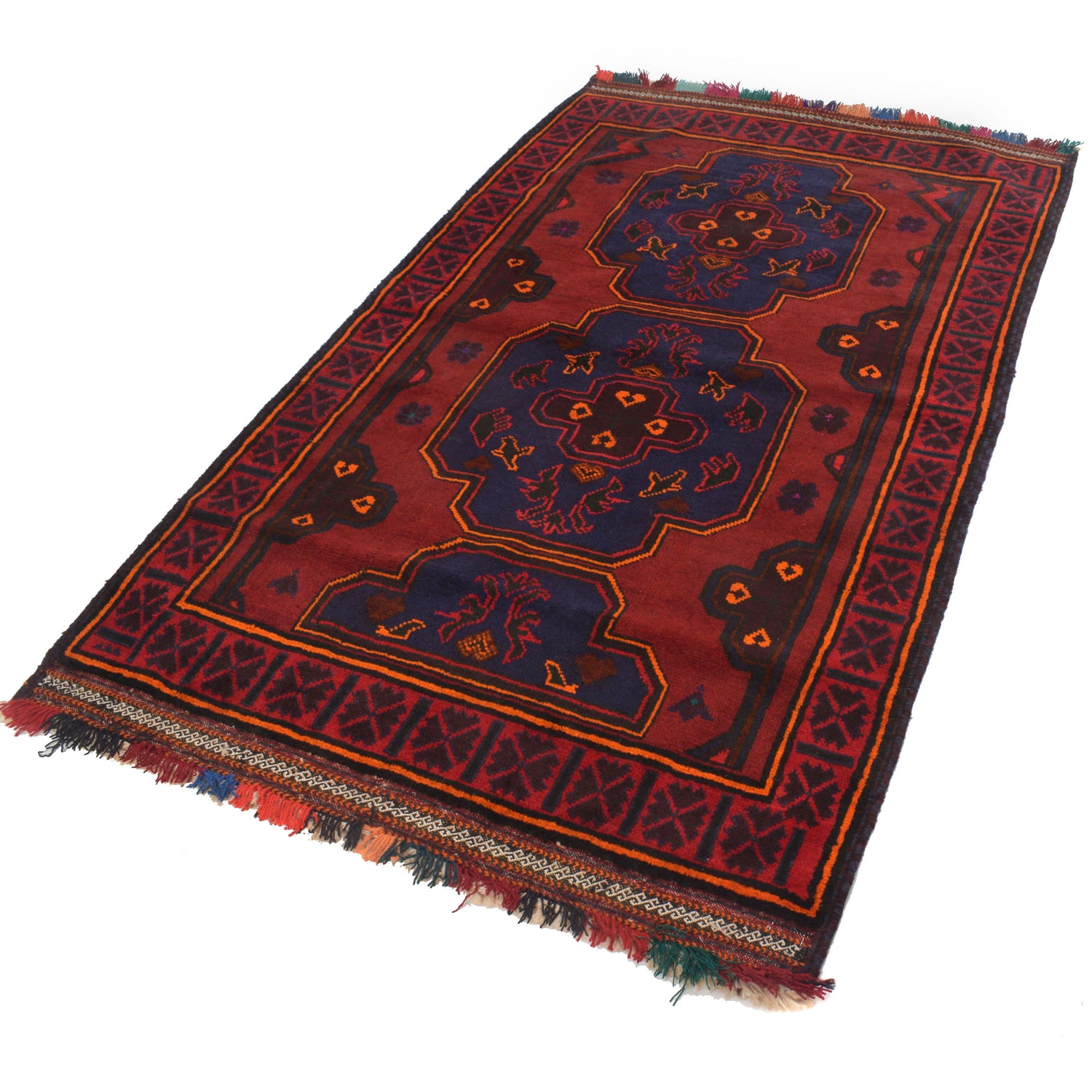Tribal Baloch Rug 4' 1" x 6' 5" ft / 124 x 196 cm - No. B22629