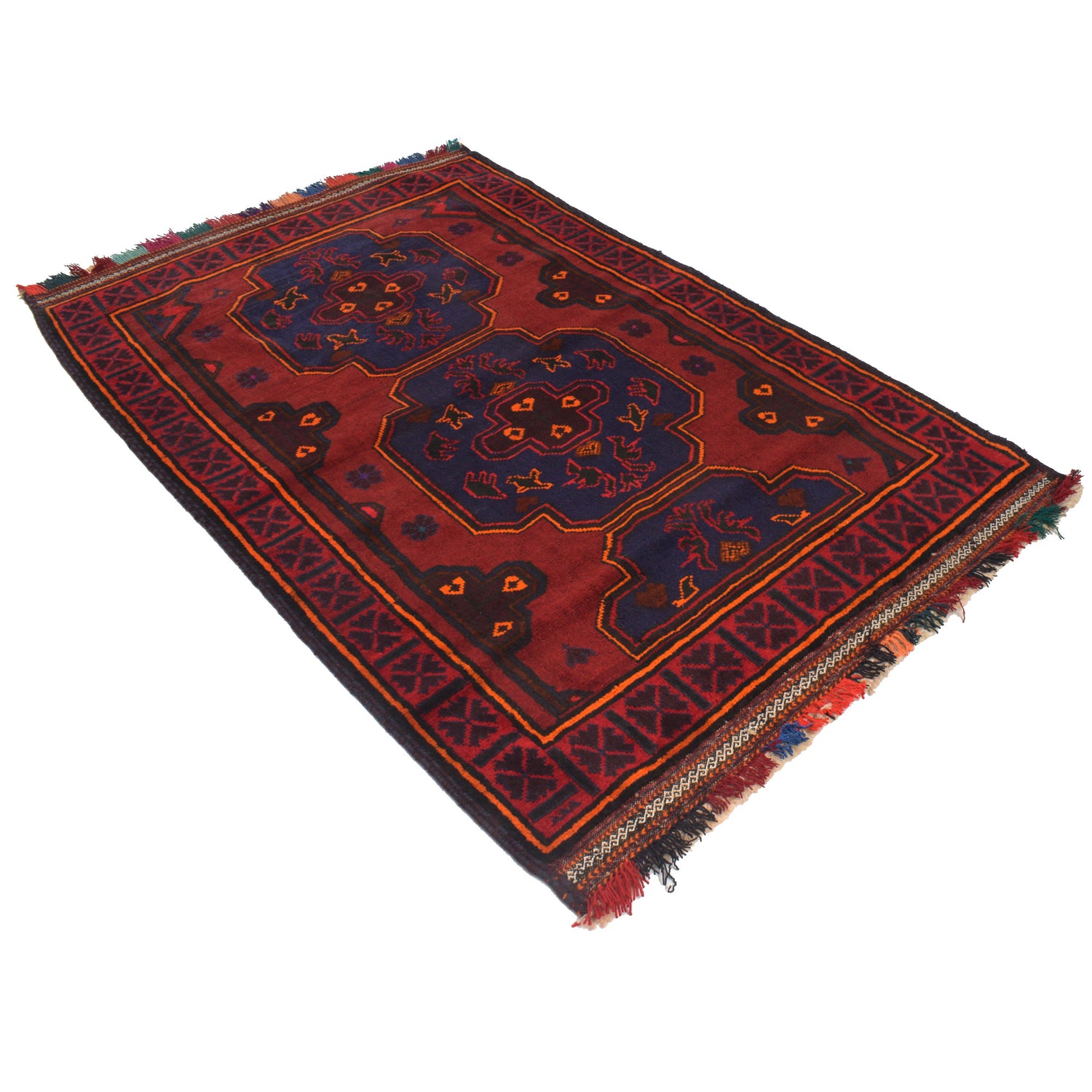 Tribal Baloch Rug 4' 1" x 6' 5" ft / 124 x 196 cm - No. B22629