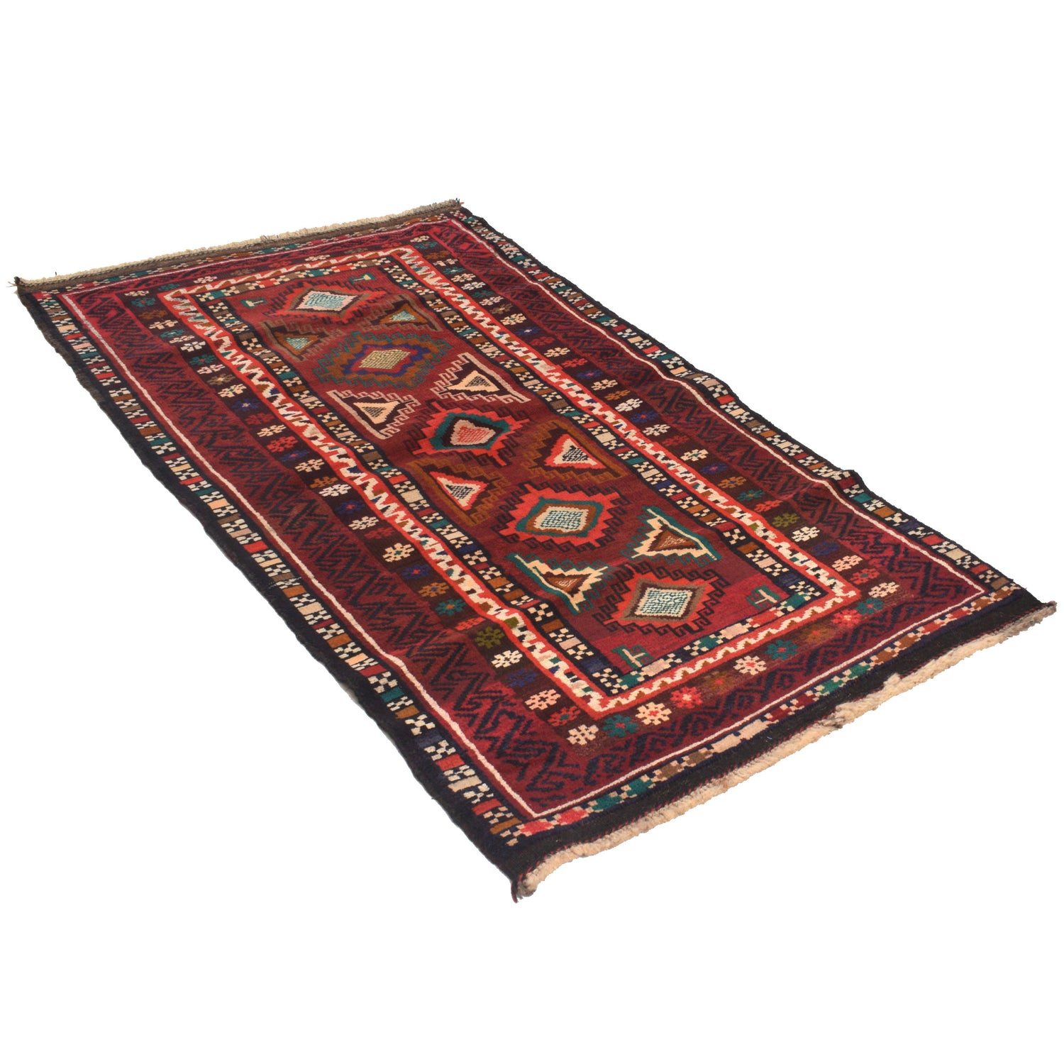 Tribal Baloch Rug 3' 6" x 6' 0" ft / 107 x 184 cm - No. B22630