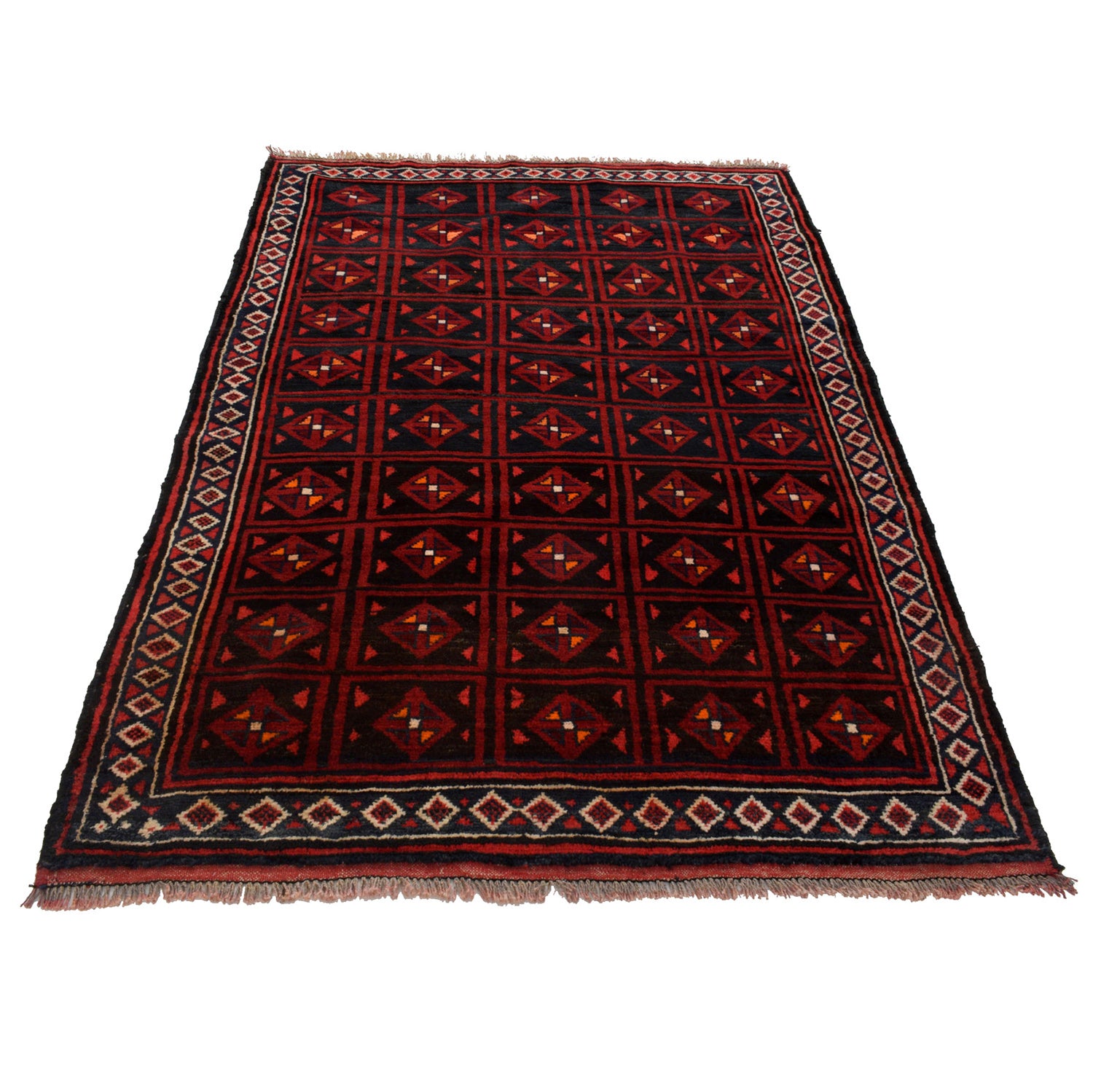Tribal Baloch Rug 4' 2" x 5' 11" ft / 128 x 181 cm - No. B23711