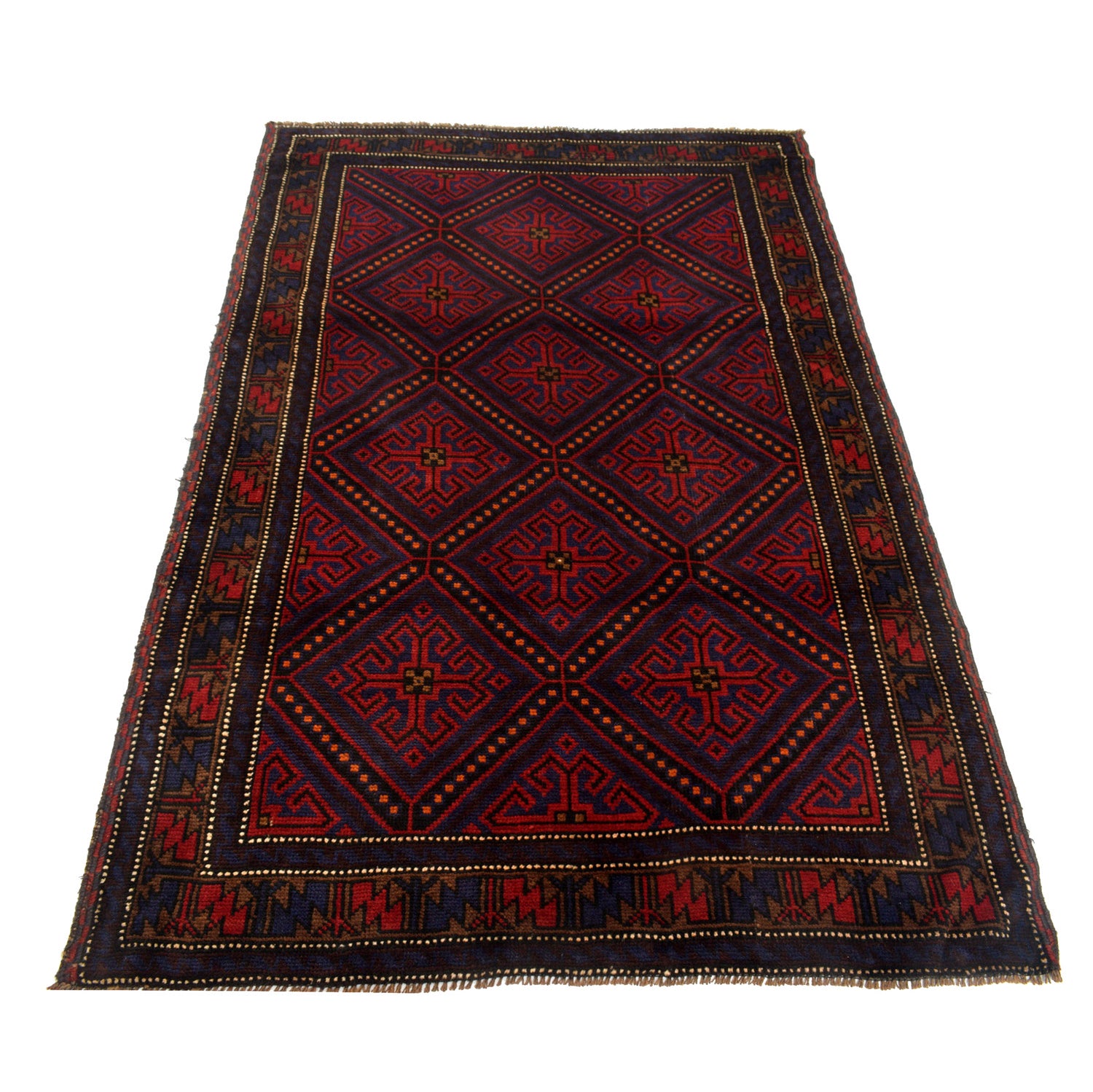 Tribal Baloch Rug 4' 2" x 6' 4" ft / 126 x 193 cm - No. B23759
