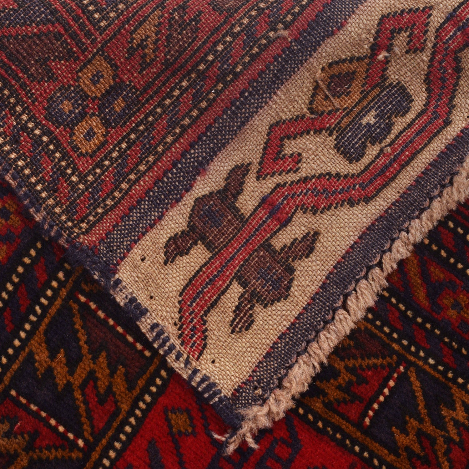 Tribal Baloch Rug 3' 9" x 5' 6" ft / 114 x 167 cm - No. B26479