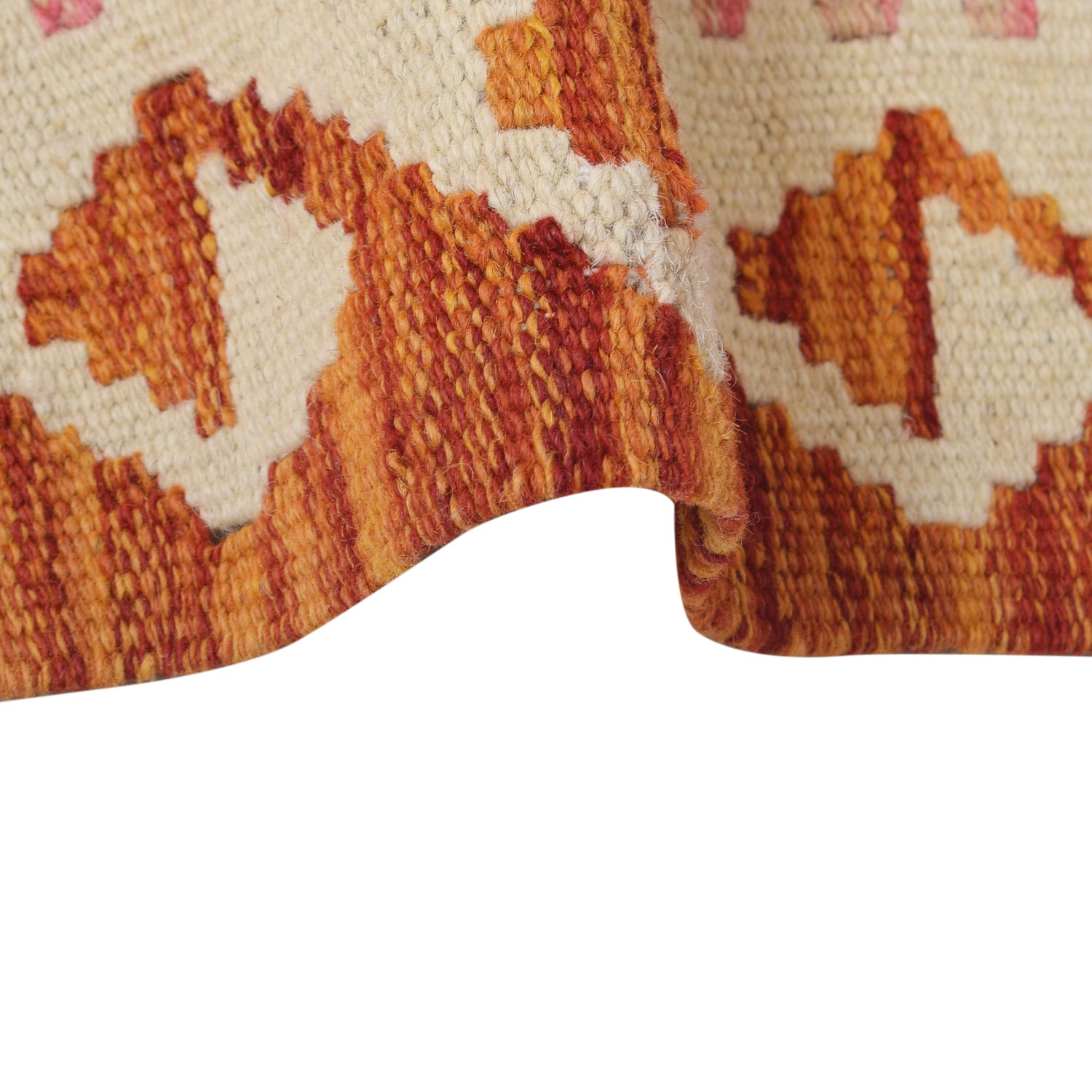 Colorful Flat-Weave Wool Kilim Runner 2' 5" x 6' 5" ft / 74 x195 cm - No. B26671