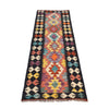 Colorful Flat-Weave Wool Kilim Runner 2' 1" x 6' 11" ft / 64 x211 cm - No. B26682