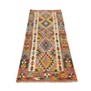 Colorful Flat-Weave Wool Kilim Runner 2' 7" x 6' 4" ft / 79 x194 cm - No. B26695